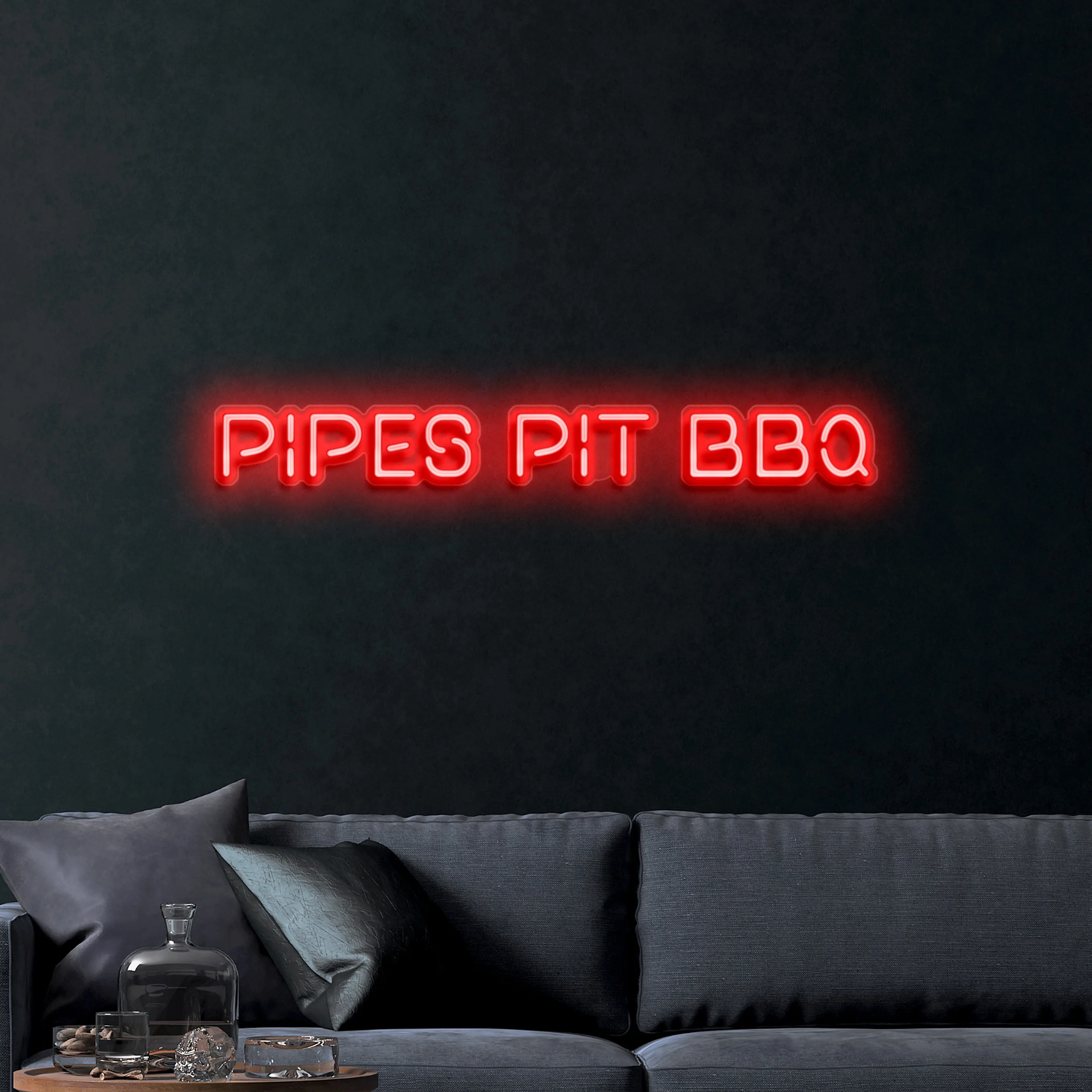 PIPES PITT BBQ – Premium Neon Artwork