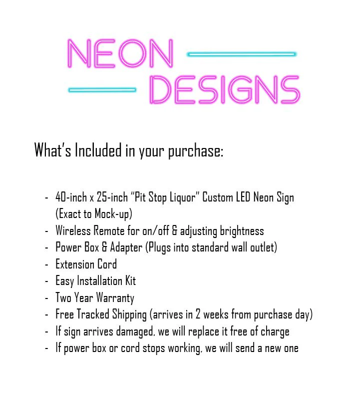 Pit Stop Liquor - Premium Neon Artwork - Image 2