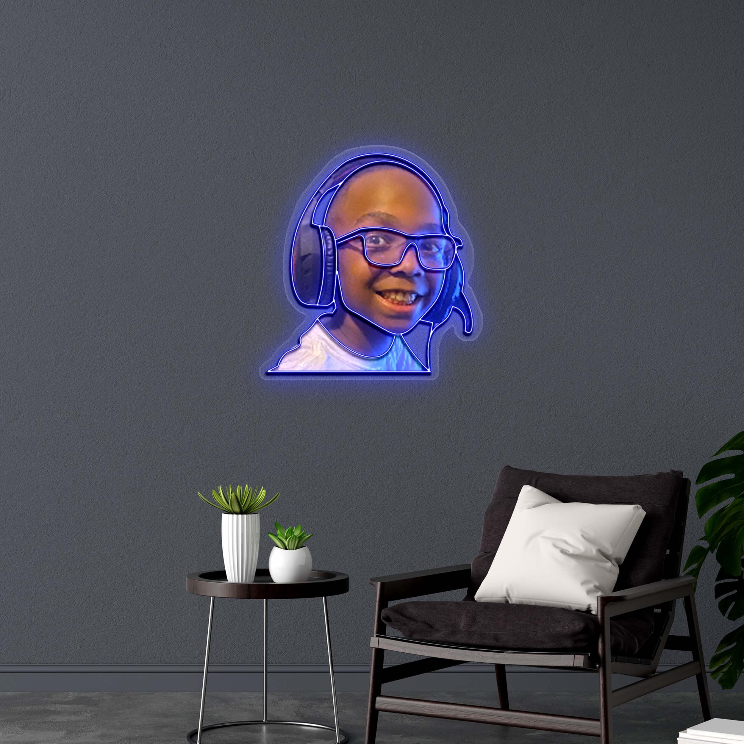 Player Face Glow - Premium Neon Artwork