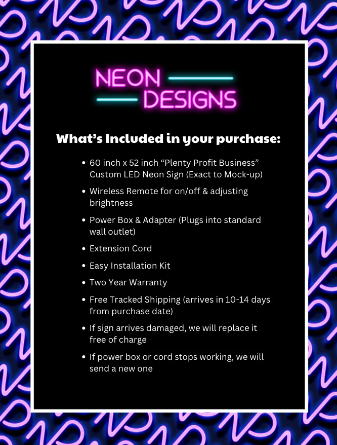 Plenty Profit Business - Premium Neon Artwork - Image 2