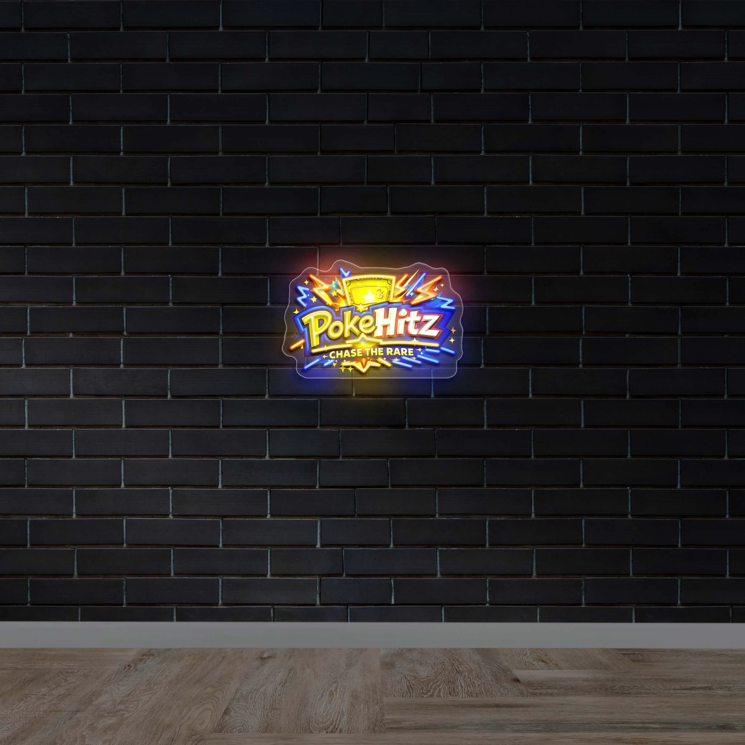 PokeHitz Chase The Rare - Premium Neon Artwork