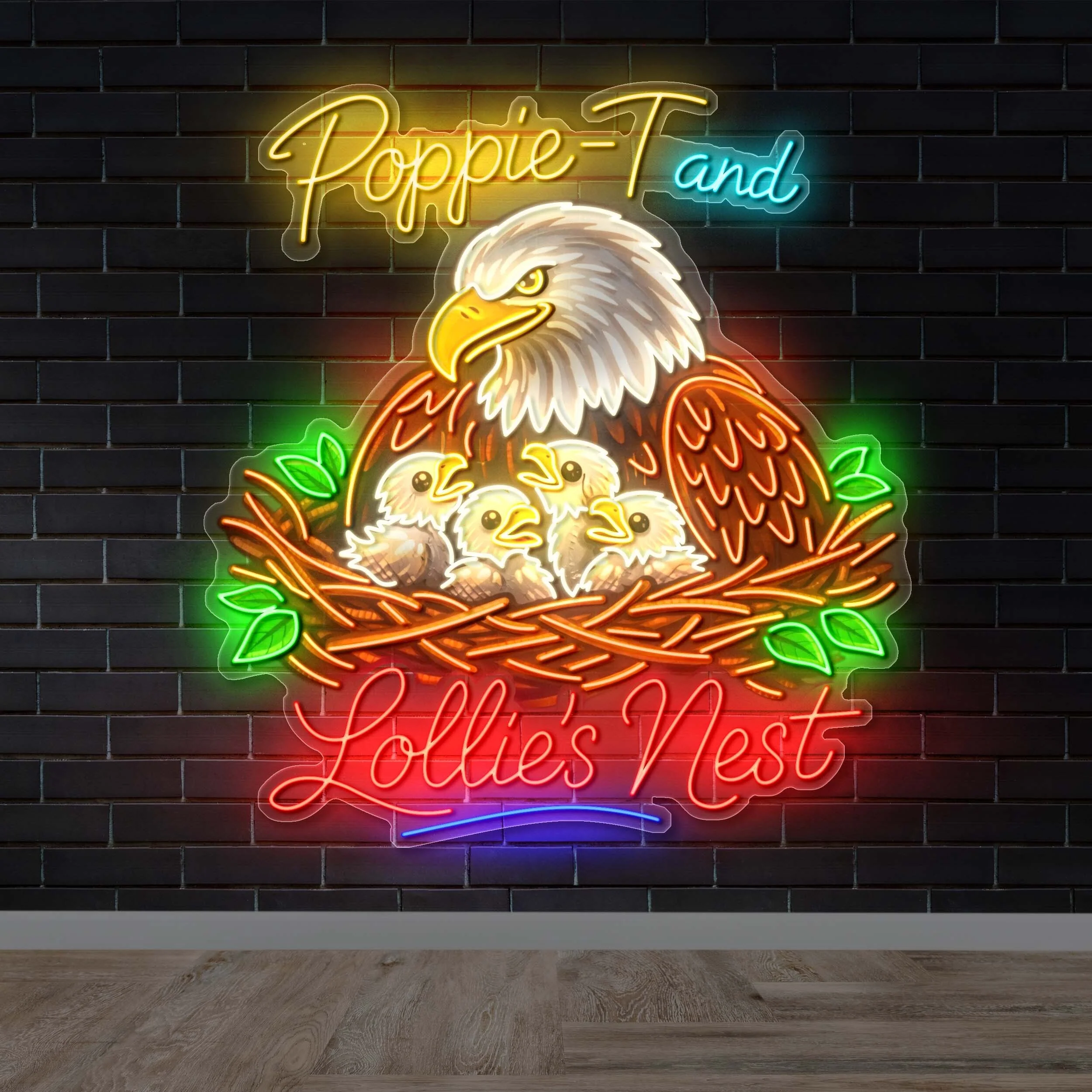 Poppie-T and Lollie’s Nest - Premium Neon Artwork