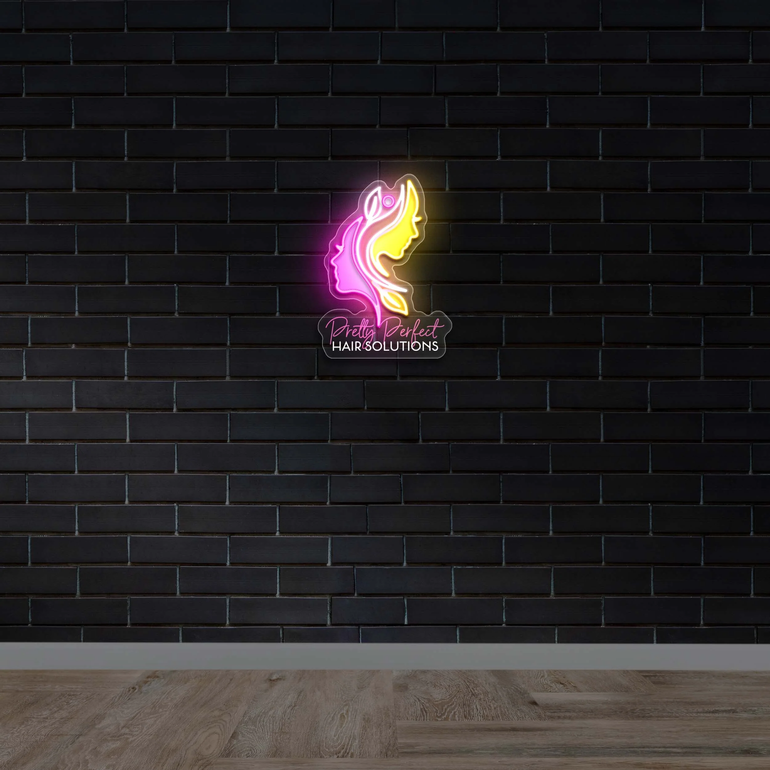 Pretty Perfect Hair Solutions - Premium Neon Artwork