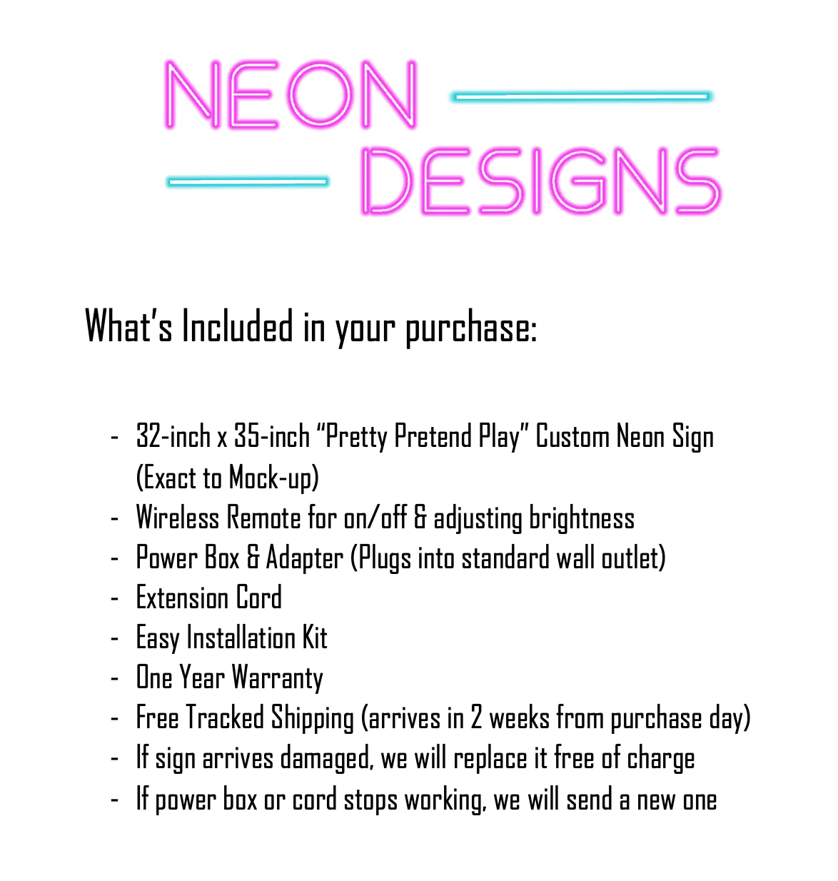 Pretty Pretend Play - Premium Neon Artwork - Image 2