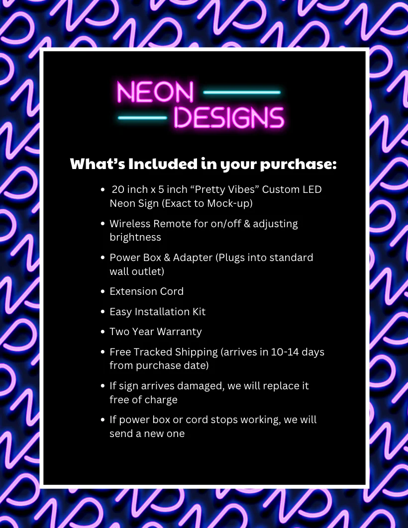 Pretty Vibes - Premium Neon Artwork - Image 2