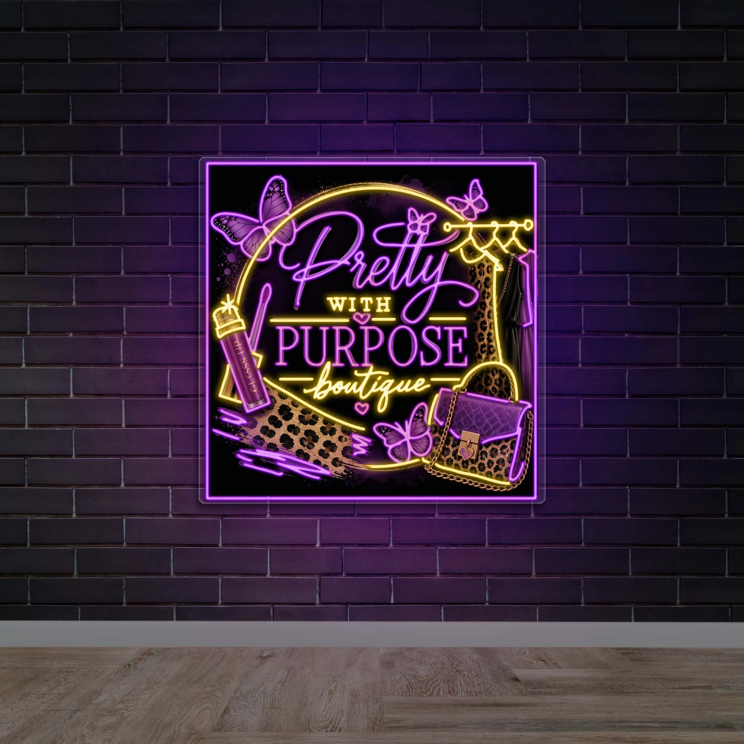 Pretty With Purpose Boutique - Premium Neon Artwork