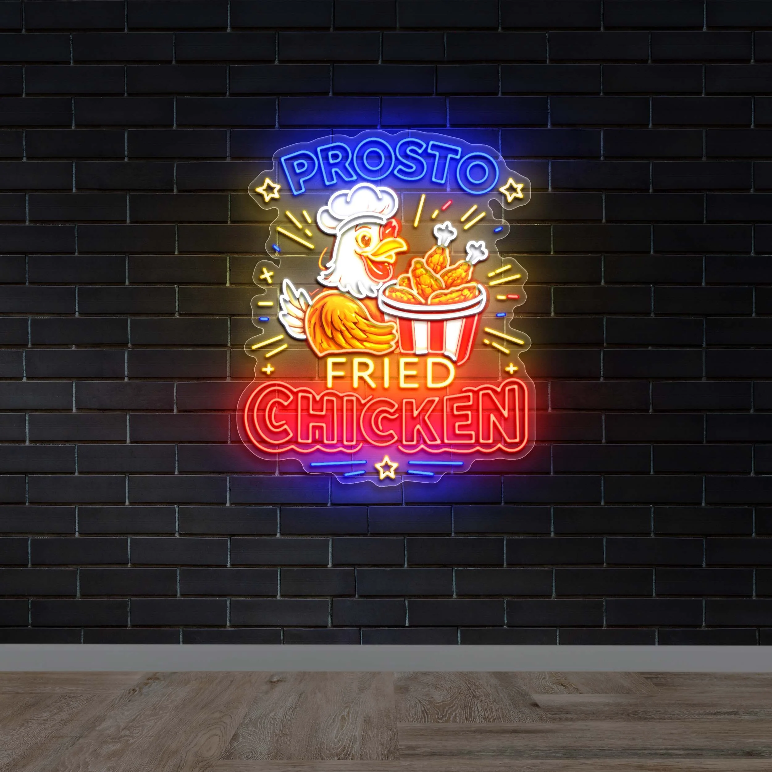 PROSTO FRIED CHICKEN - Premium Neon Artwork