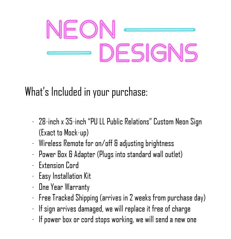 PU LL Public Relations - Premium Neon Artwork - Image 3
