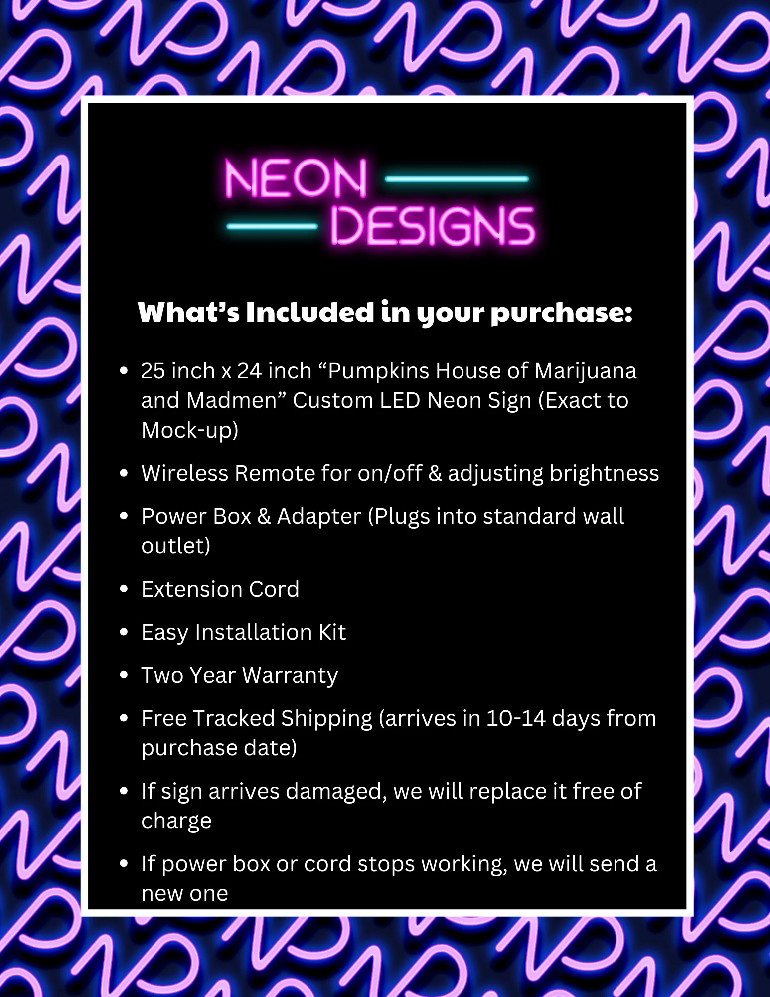 Pumpkins House of Marijuana and Madmen - Premium Neon Artwork - Image 2