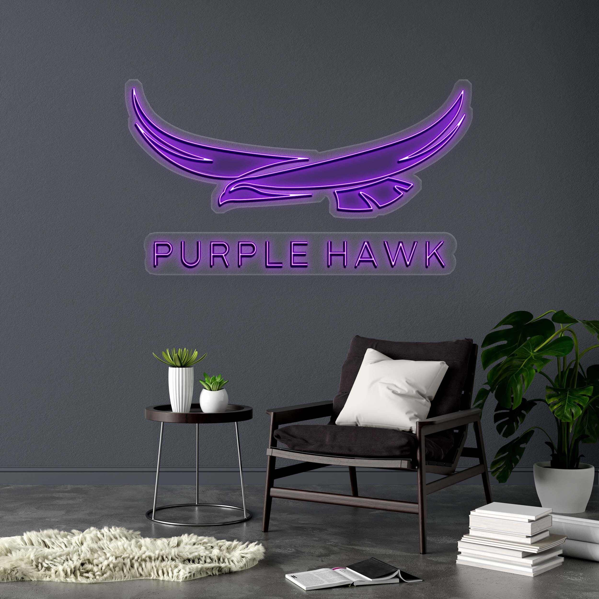 PURPLE HAWK - Premium Neon Artwork