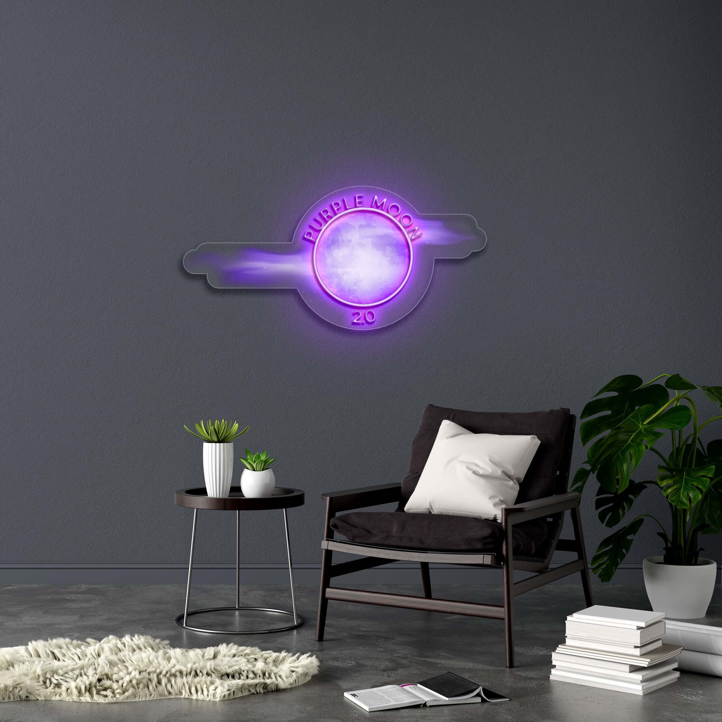 PURPLE MOON - Premium Neon Artwork