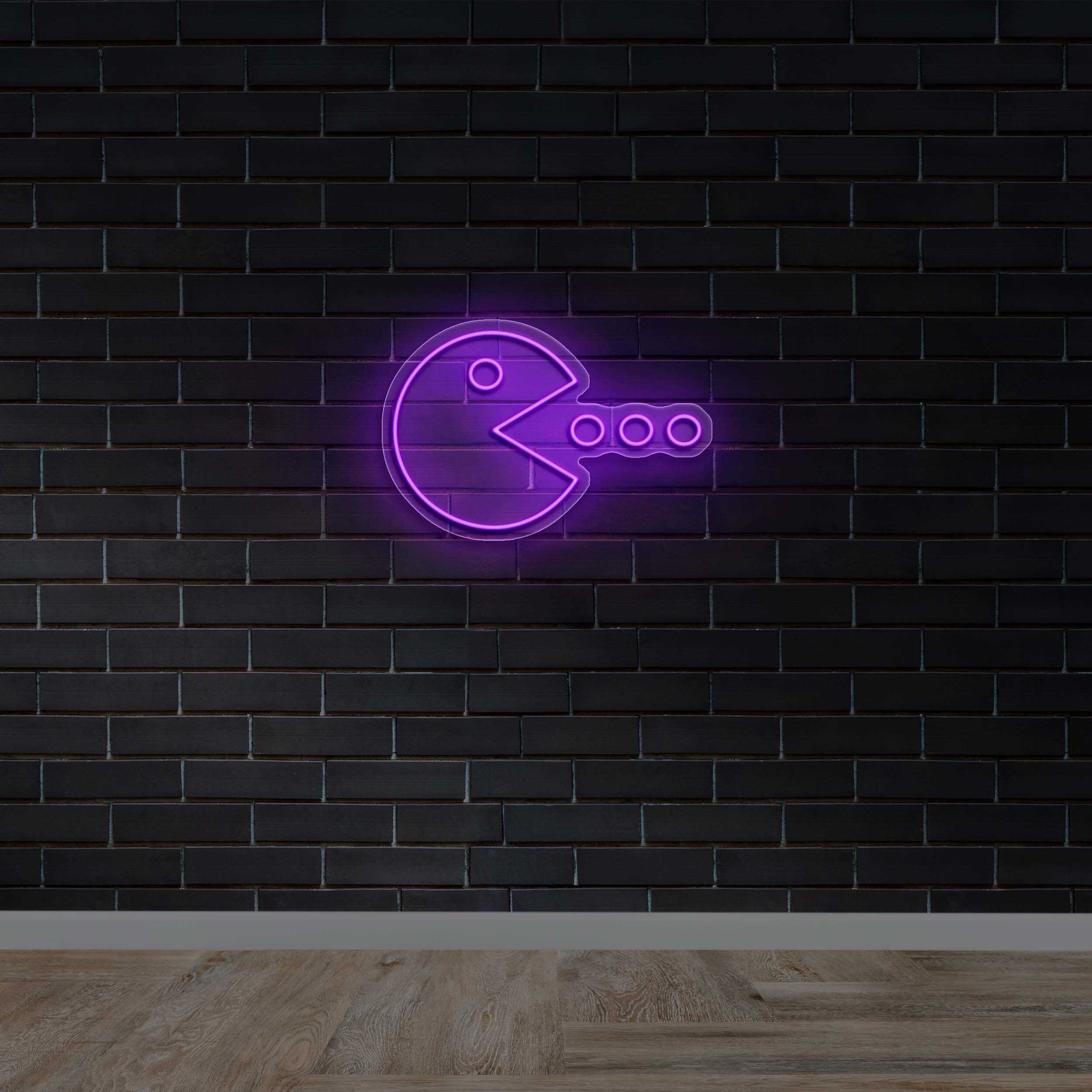 Purple Pac Girl - Premium Neon Artwork