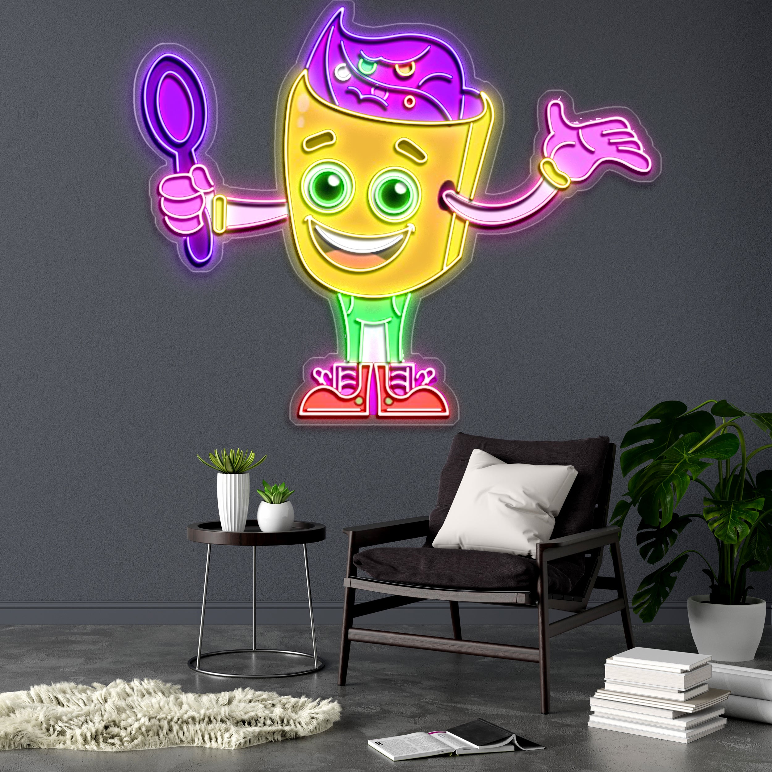 Purple Scoop Icon - Premium Neon Artwork