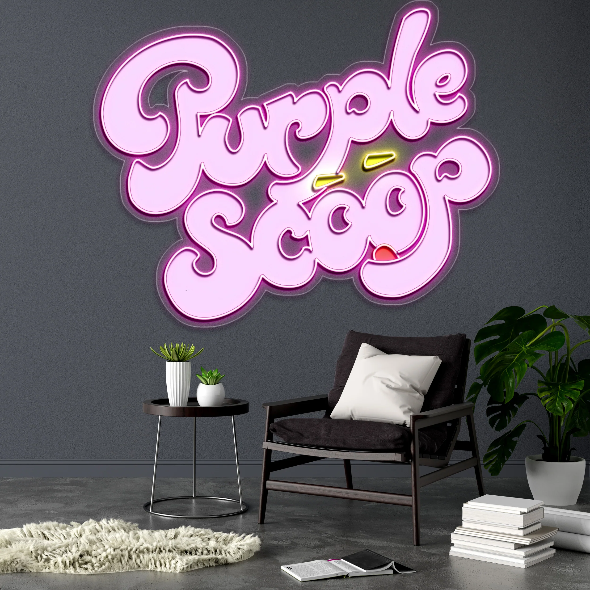 Purple Scoop - Premium Neon Artwork