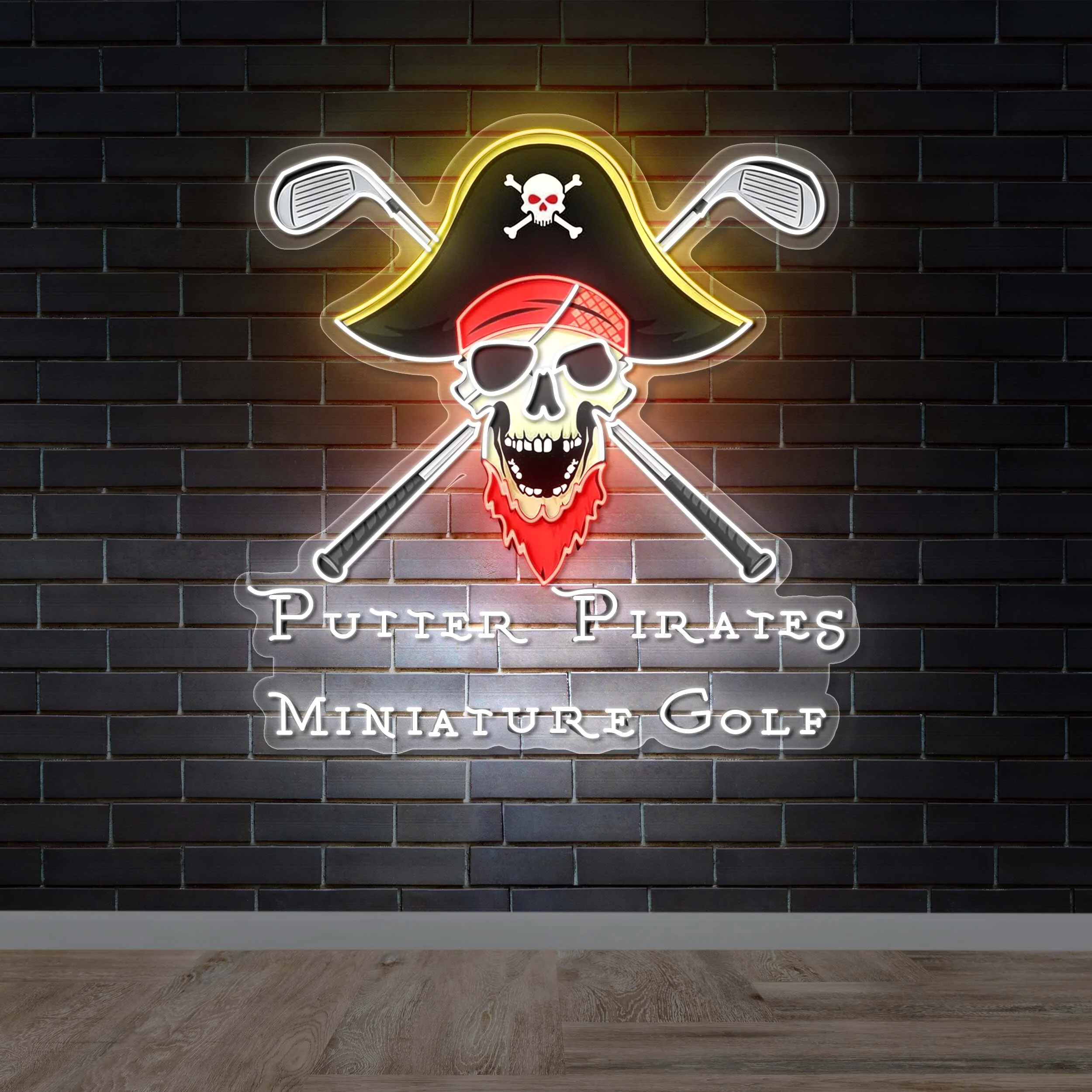 Putter Pirates Miniature Golf - Premium Neon Artwork