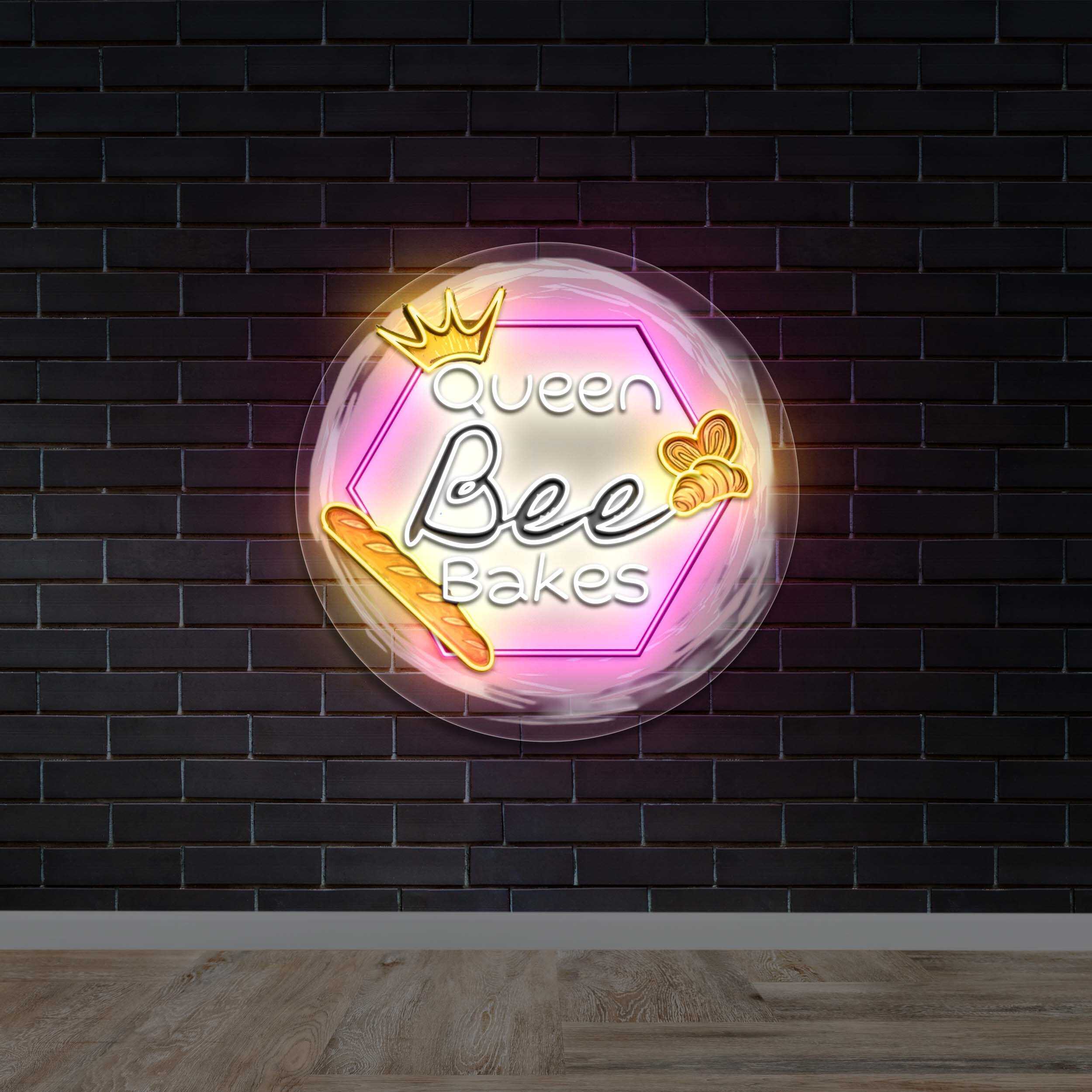 Queen Bee Bakes - Premium Neon Artwork