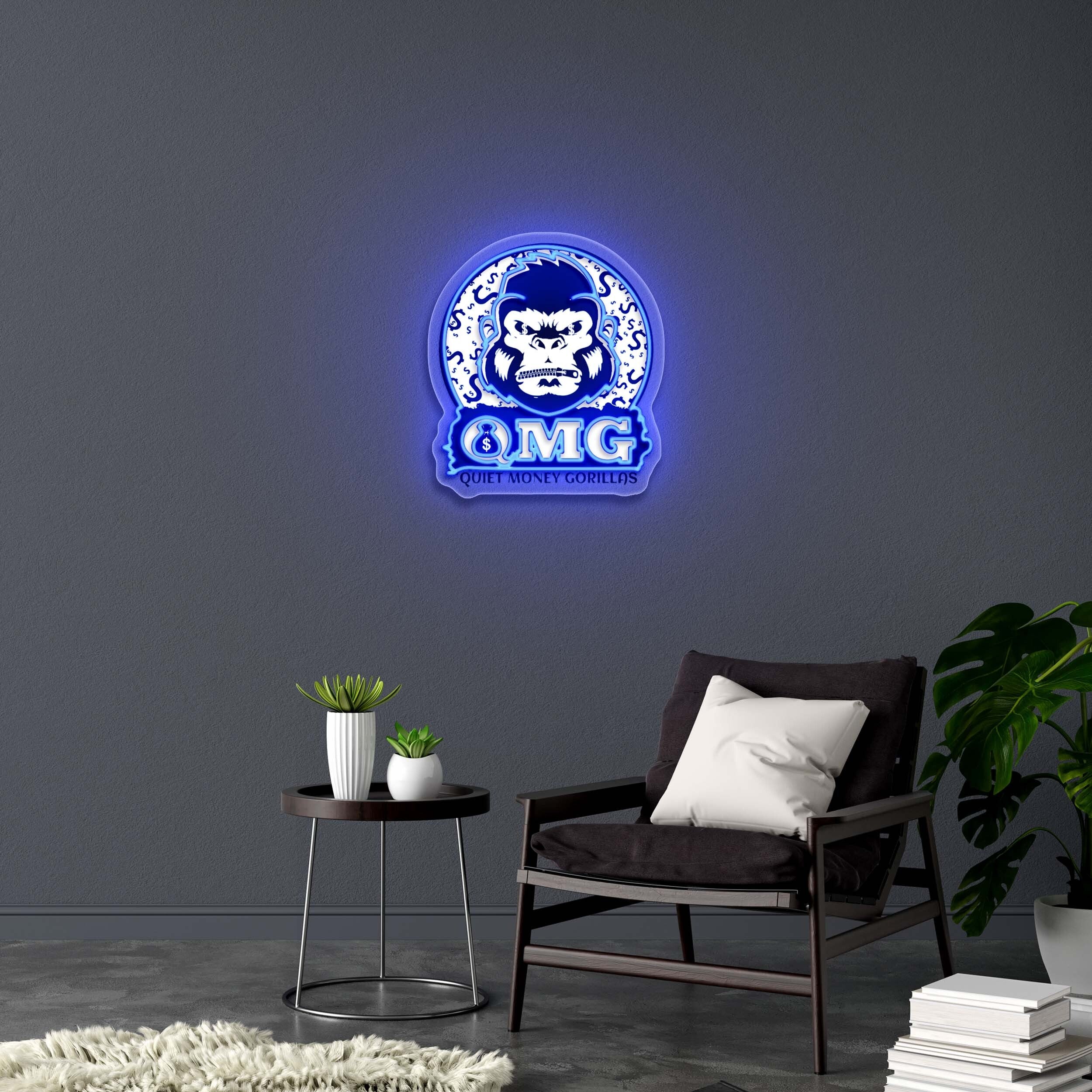 Quiet Money Gorillas - Premium Neon Artwork