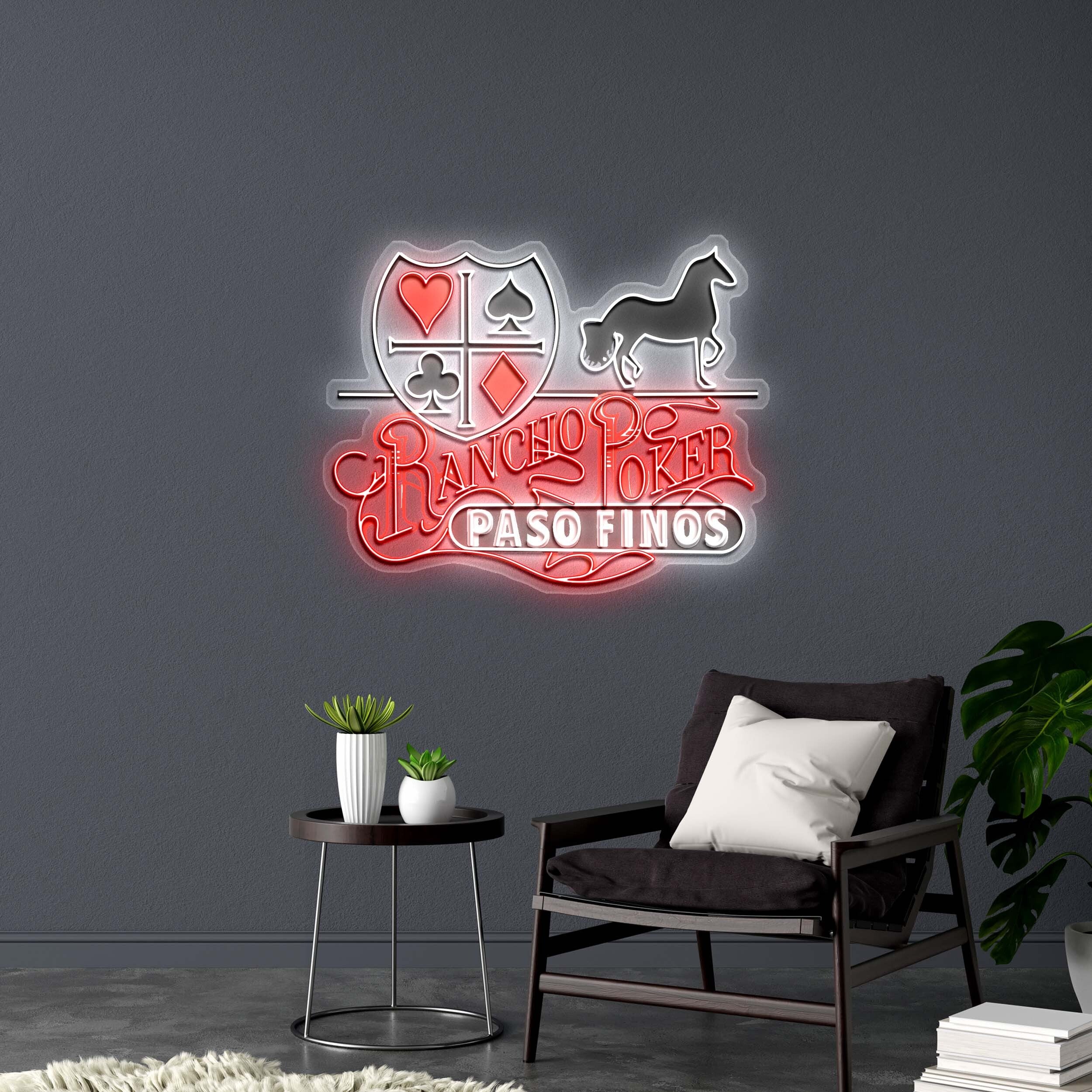 Rancho Poker - Premium Neon Artwork