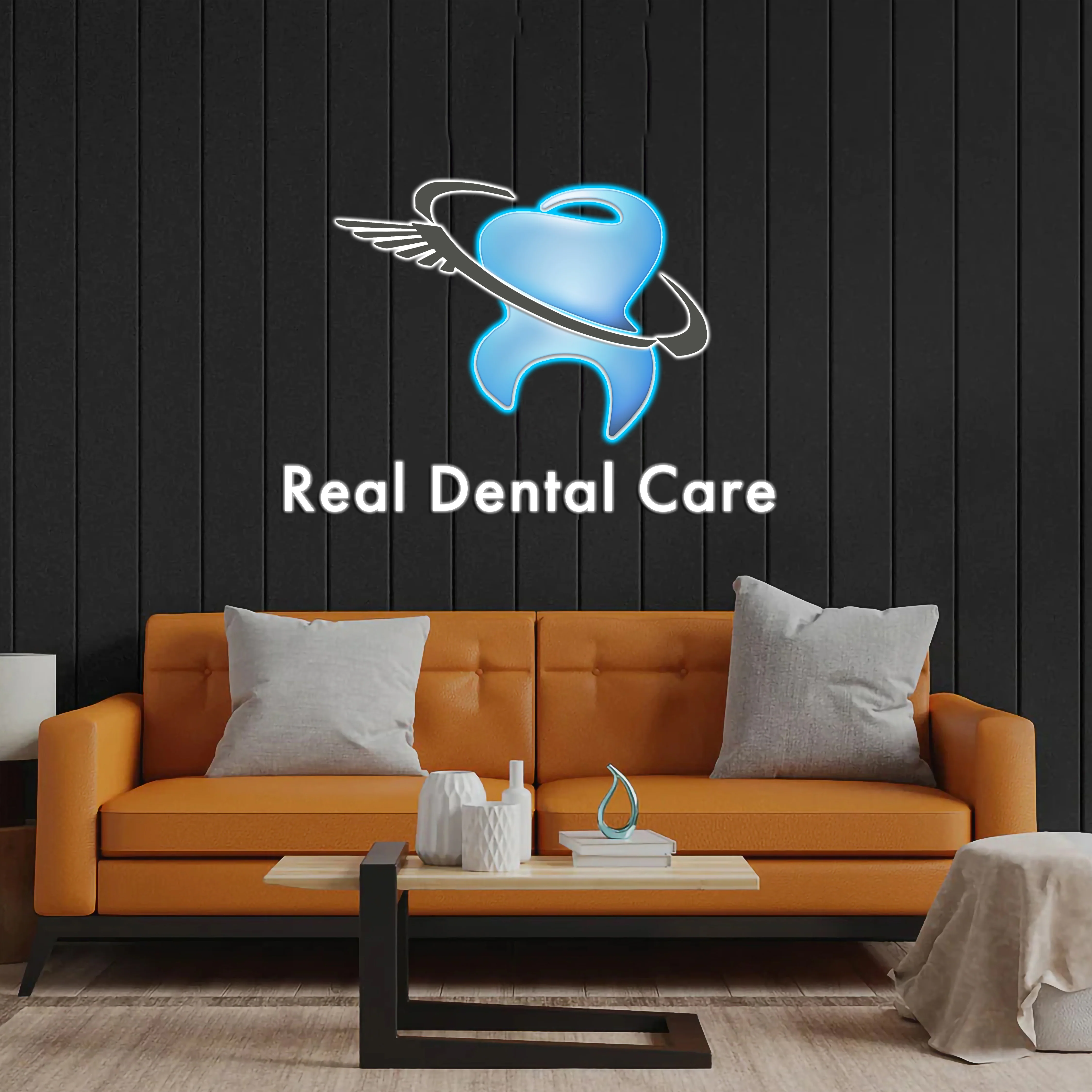 Real Dental Care - Premium Neon Artwork