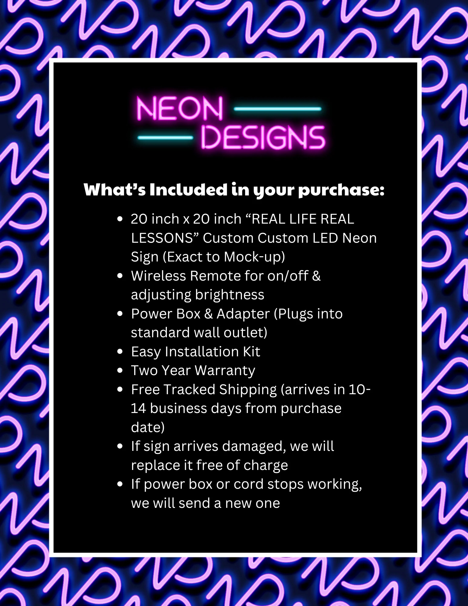 REAL LIFE REAL LESSONS - Premium Neon Artwork - Image 2