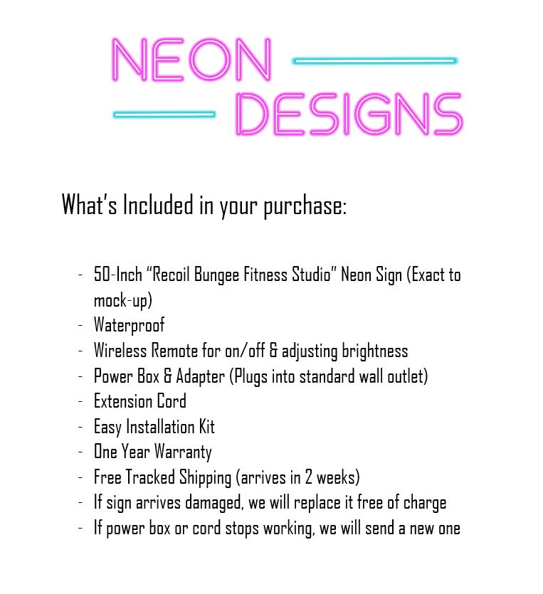 RECOIL Bungee Fitness Studio - Premium Neon Artwork - Image 2