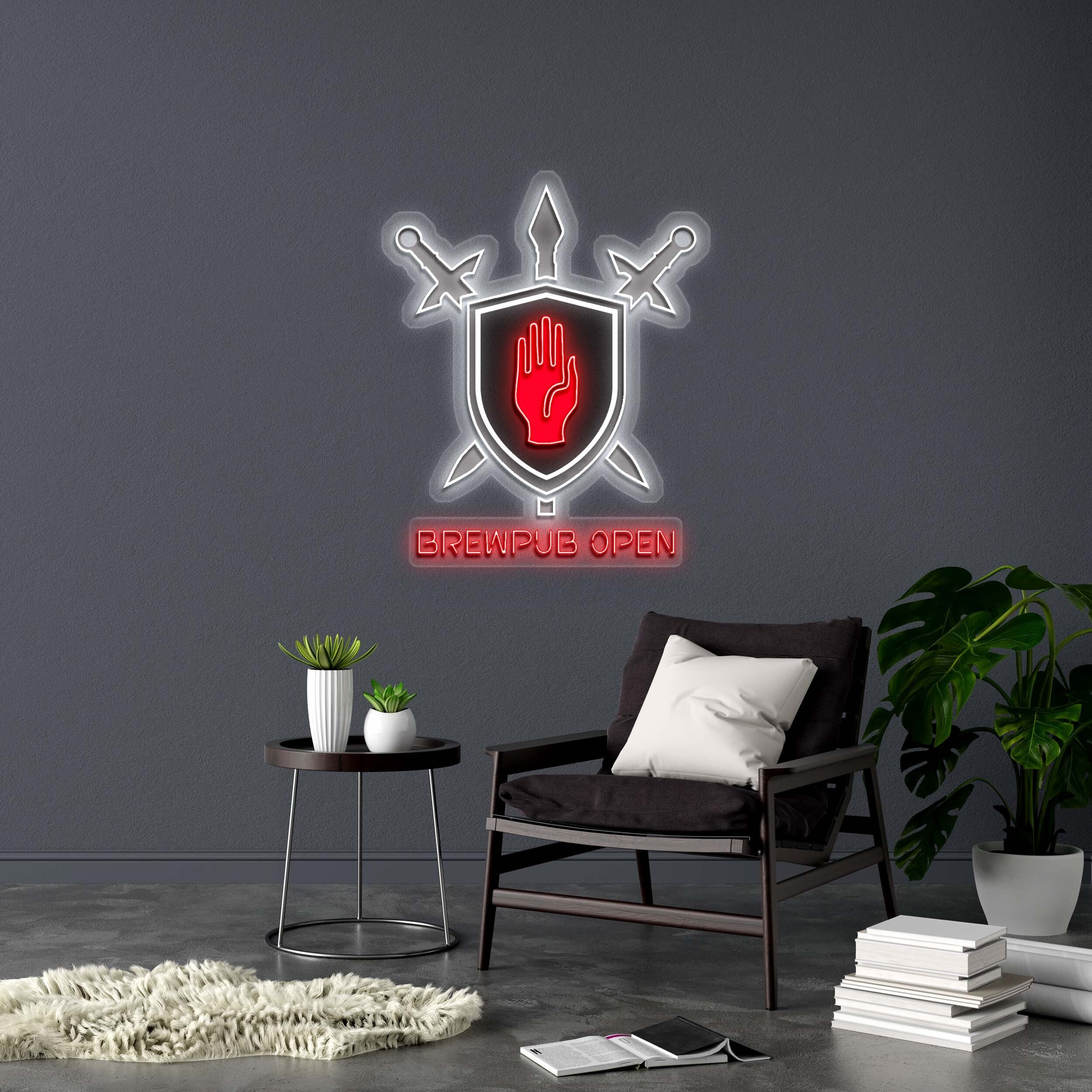 RED HAND BREWING logo (version 2) - Premium Neon Artwork