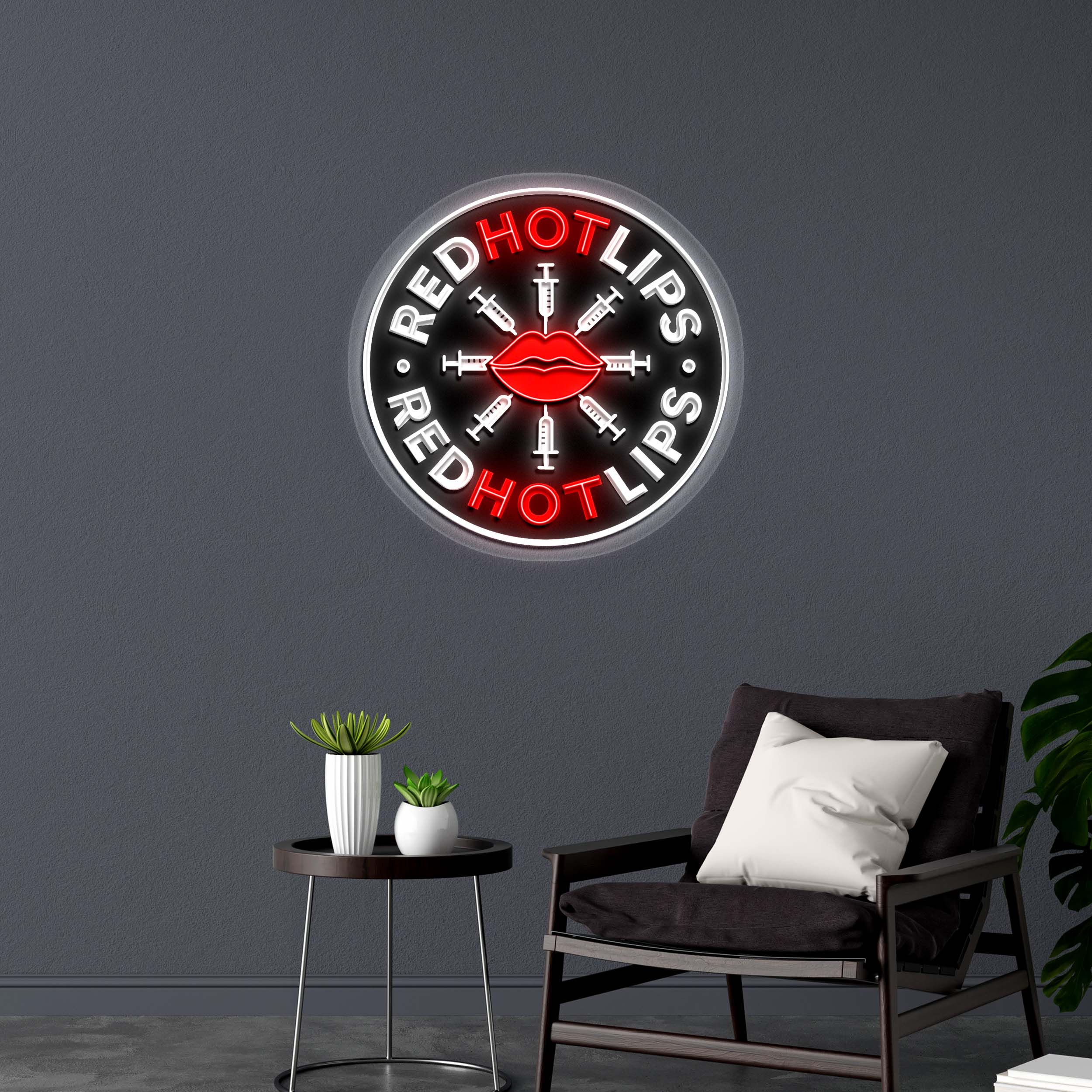 RED HOT LIPS - Premium Neon Artwork