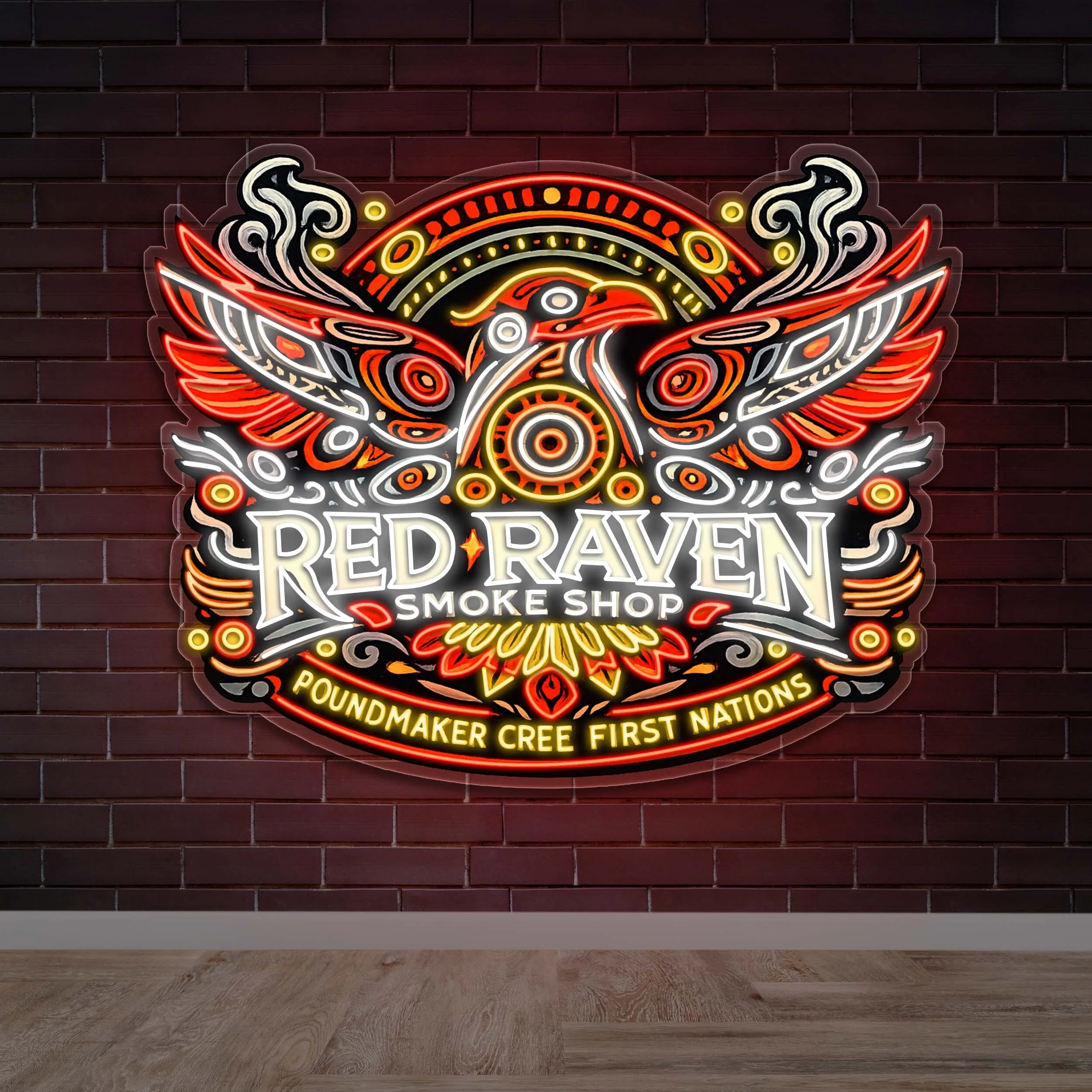 RED RAVEN SMOKE SHOP - Premium Neon Artwork
