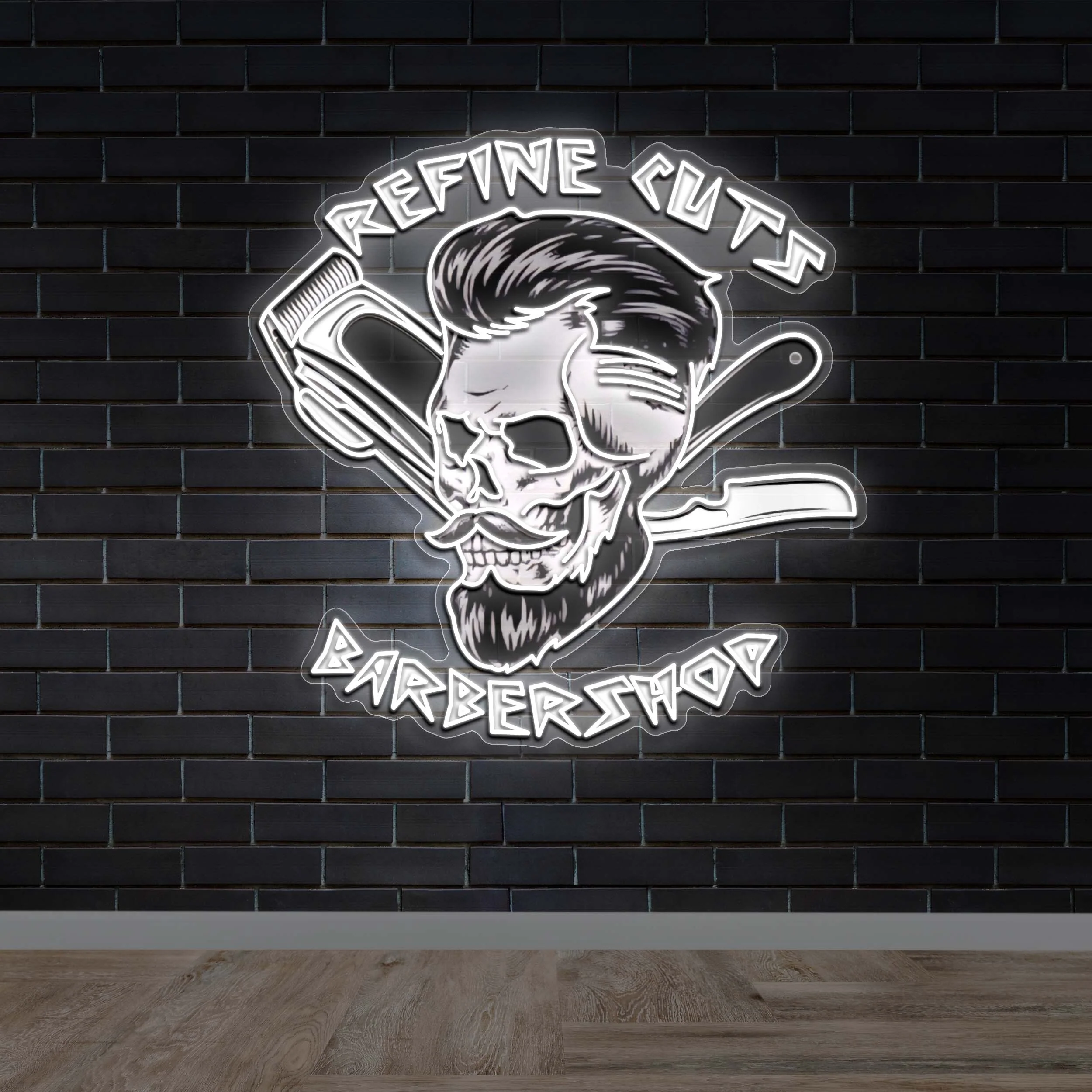 Refine Cuts Barbershop - Premium Neon Artwork