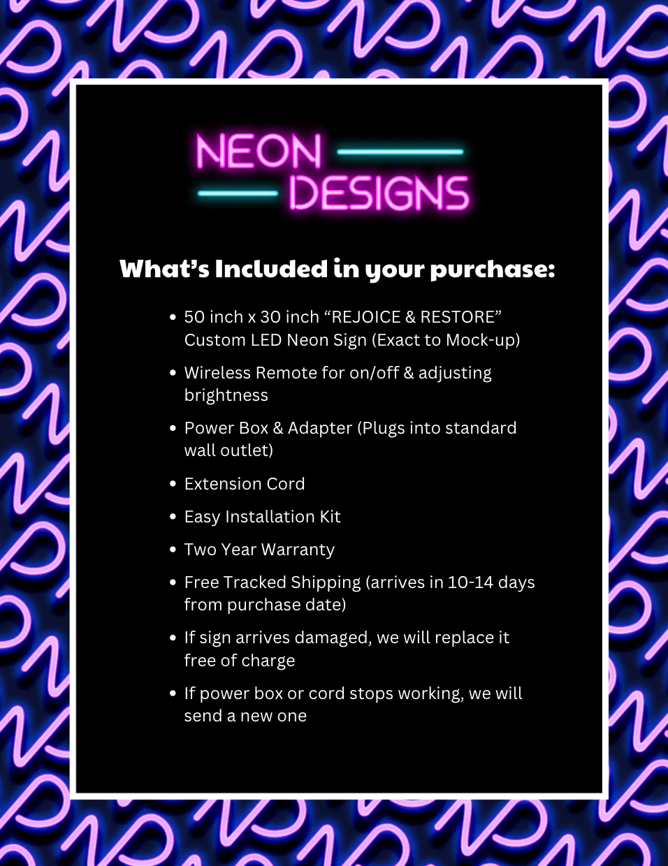 REJOICE & RESTORE - Premium Neon Artwork - Image 4