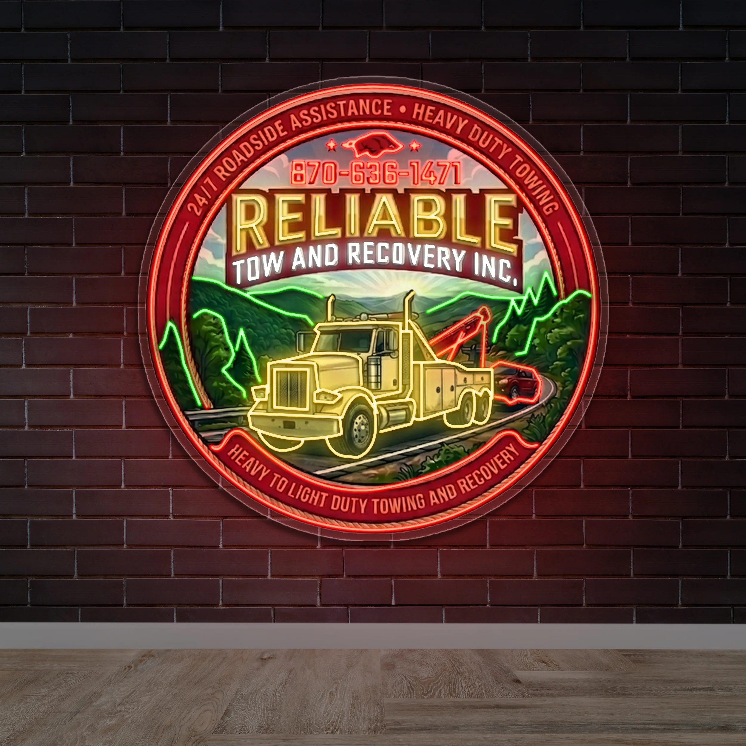 RELIABLE TOW AND RECOVERY INC - Premium Neon Artwork