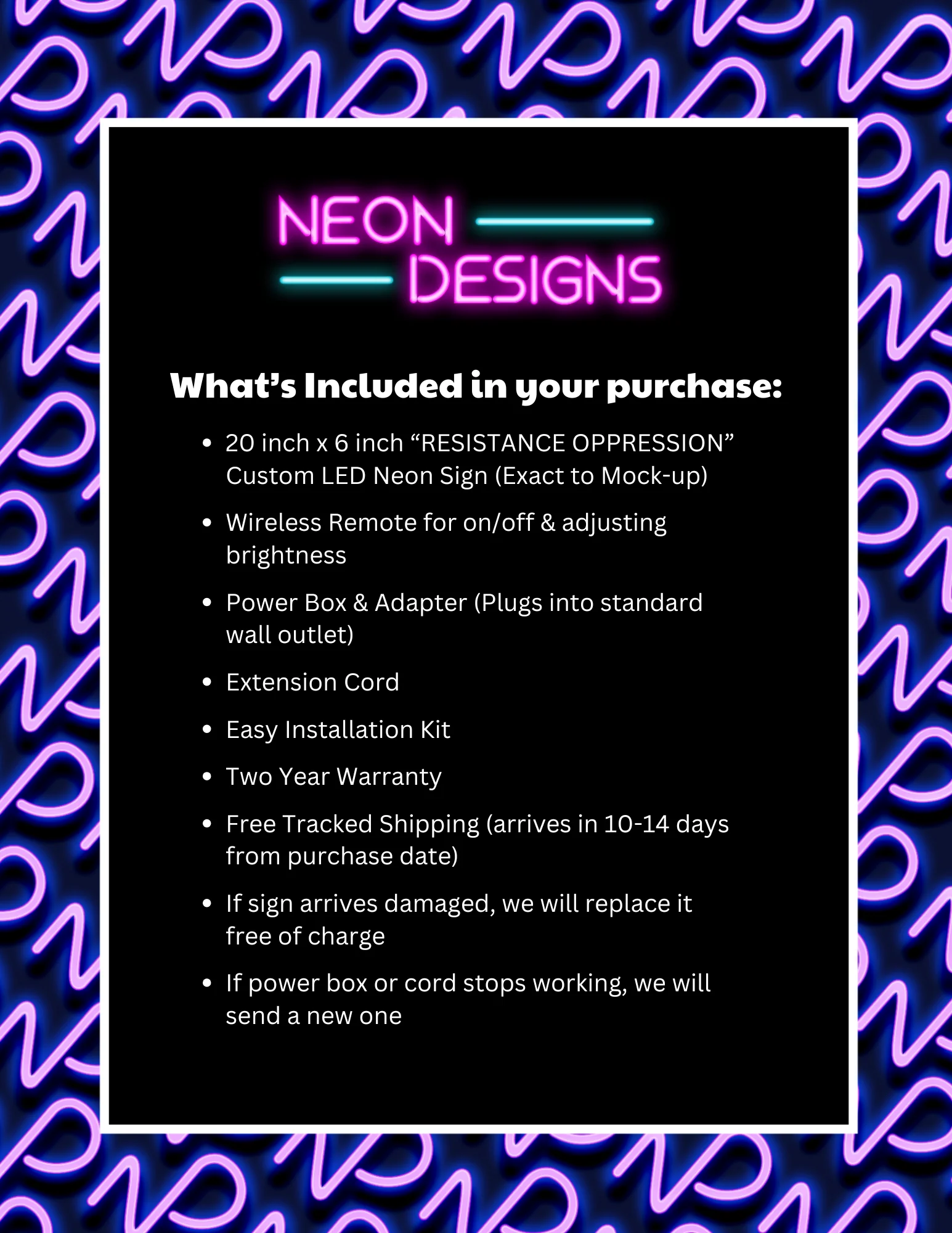 RESISTANCE OPPRESSION - Premium Neon Artwork - Image 2