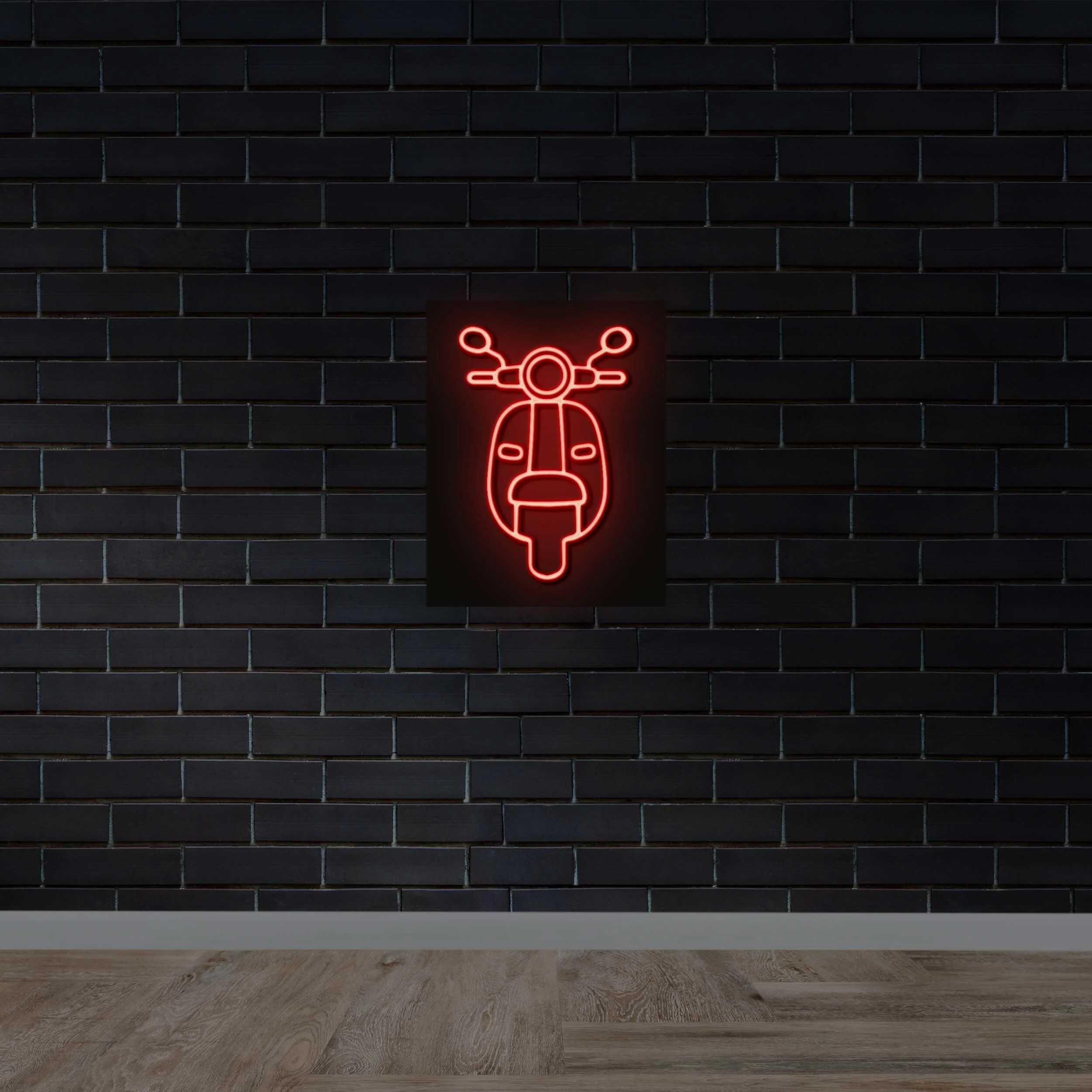 Retro Scooter (front view) - Premium Neon Artwork