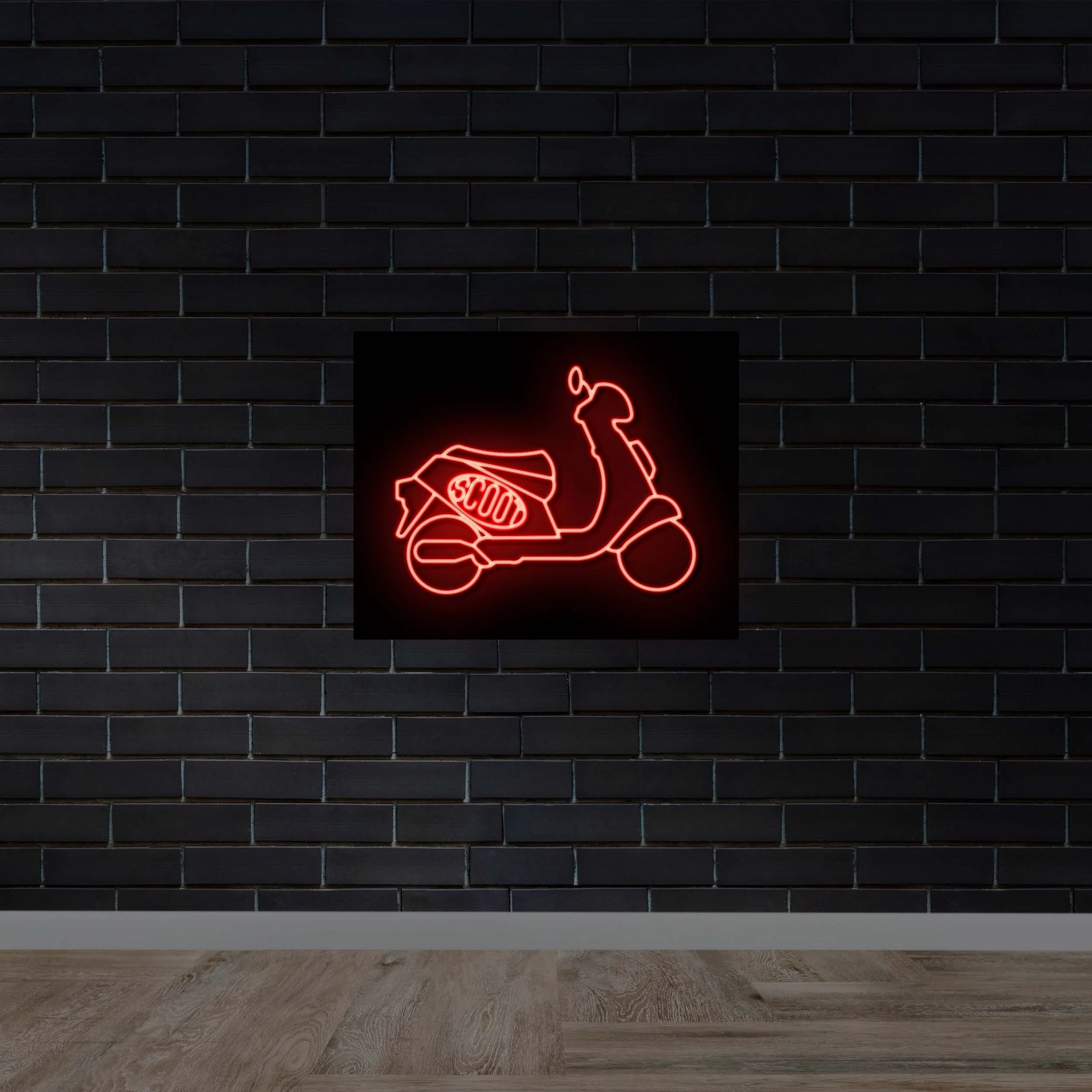 Retro Scooter (side view) - Premium Neon Artwork