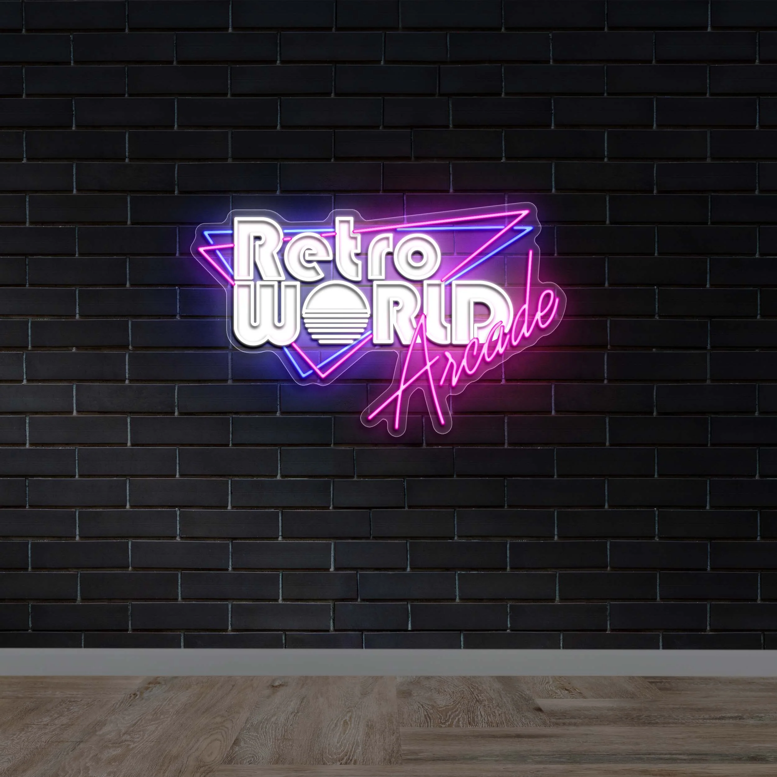 RETRO WORLD ARCADE - Premium Neon Artwork