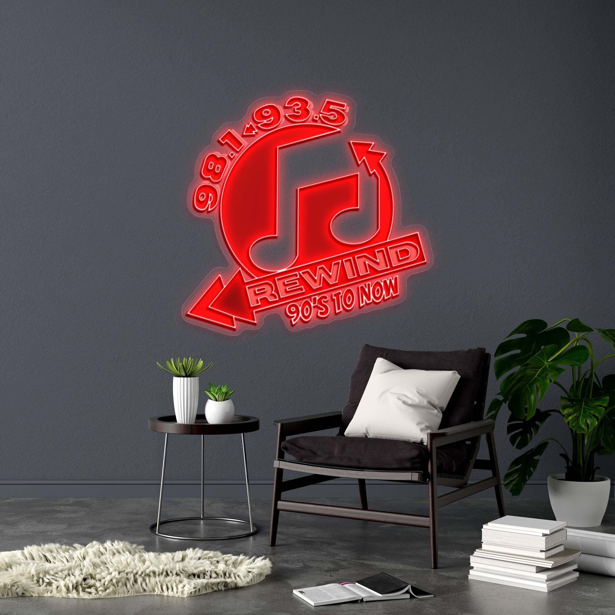REWIND 90'S TO NOW - Premium Neon Artwork