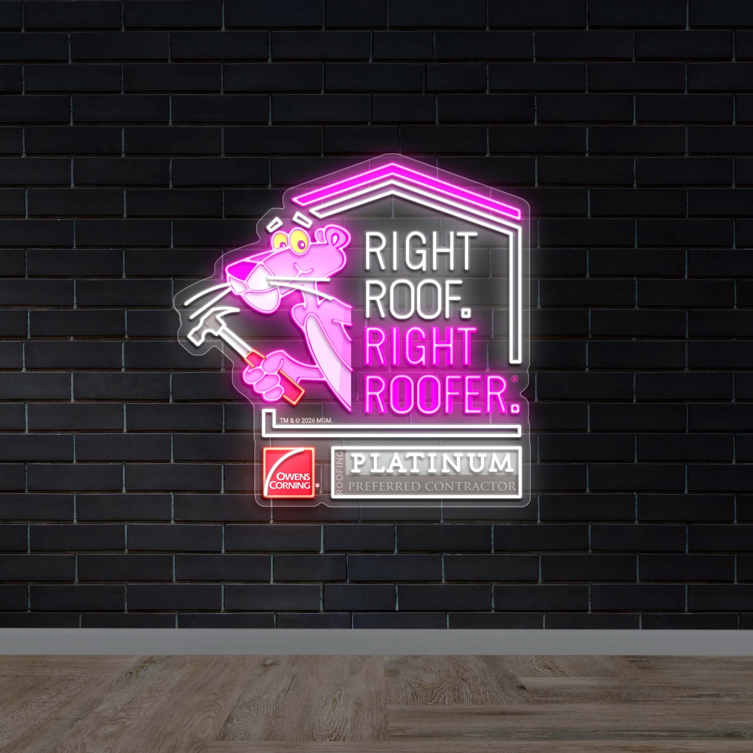 RIGHT ROOF RIGHT ROOFER - Premium Neon Artwork