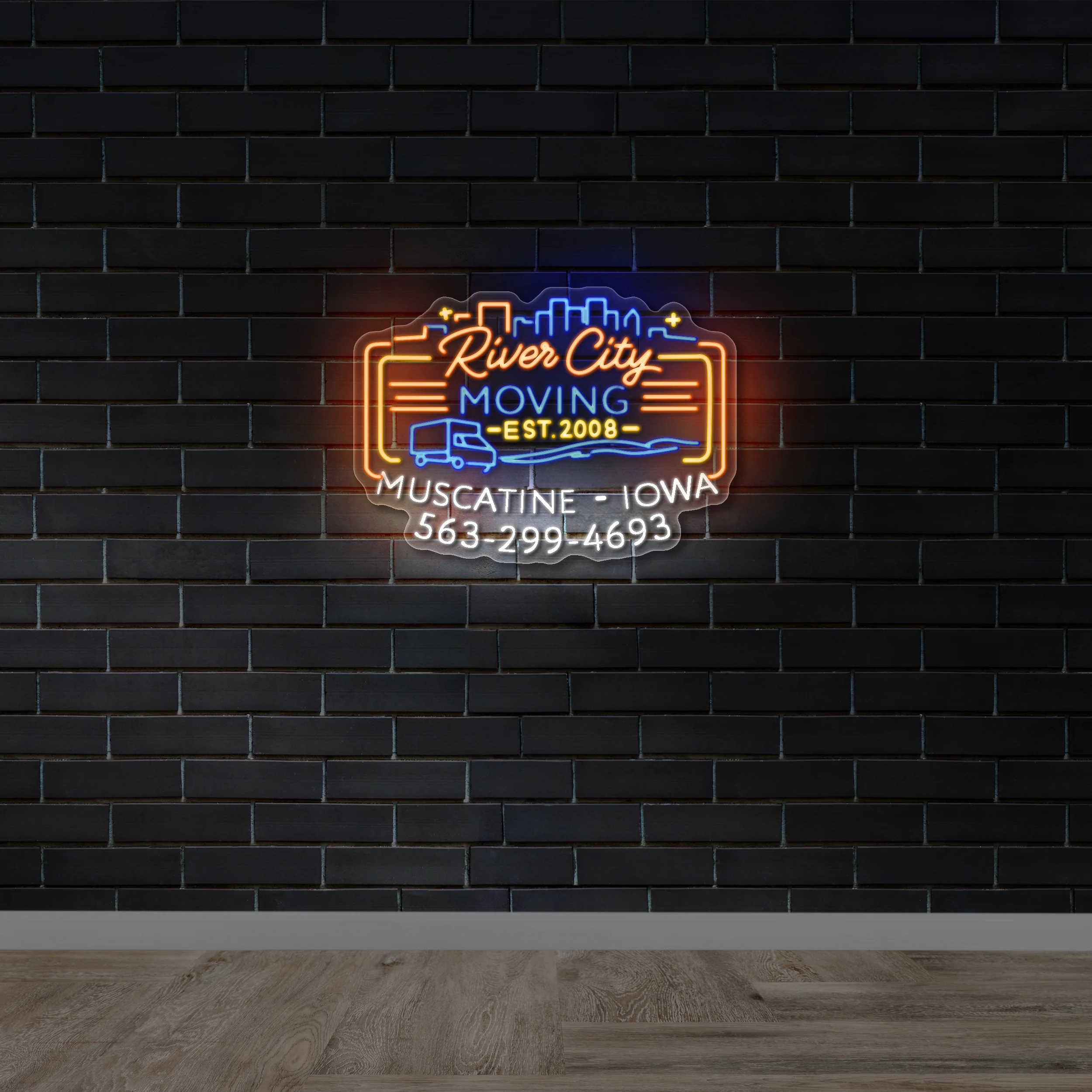 RIVER CITY MOVING | 2nd Version - Premium Neon Artwork