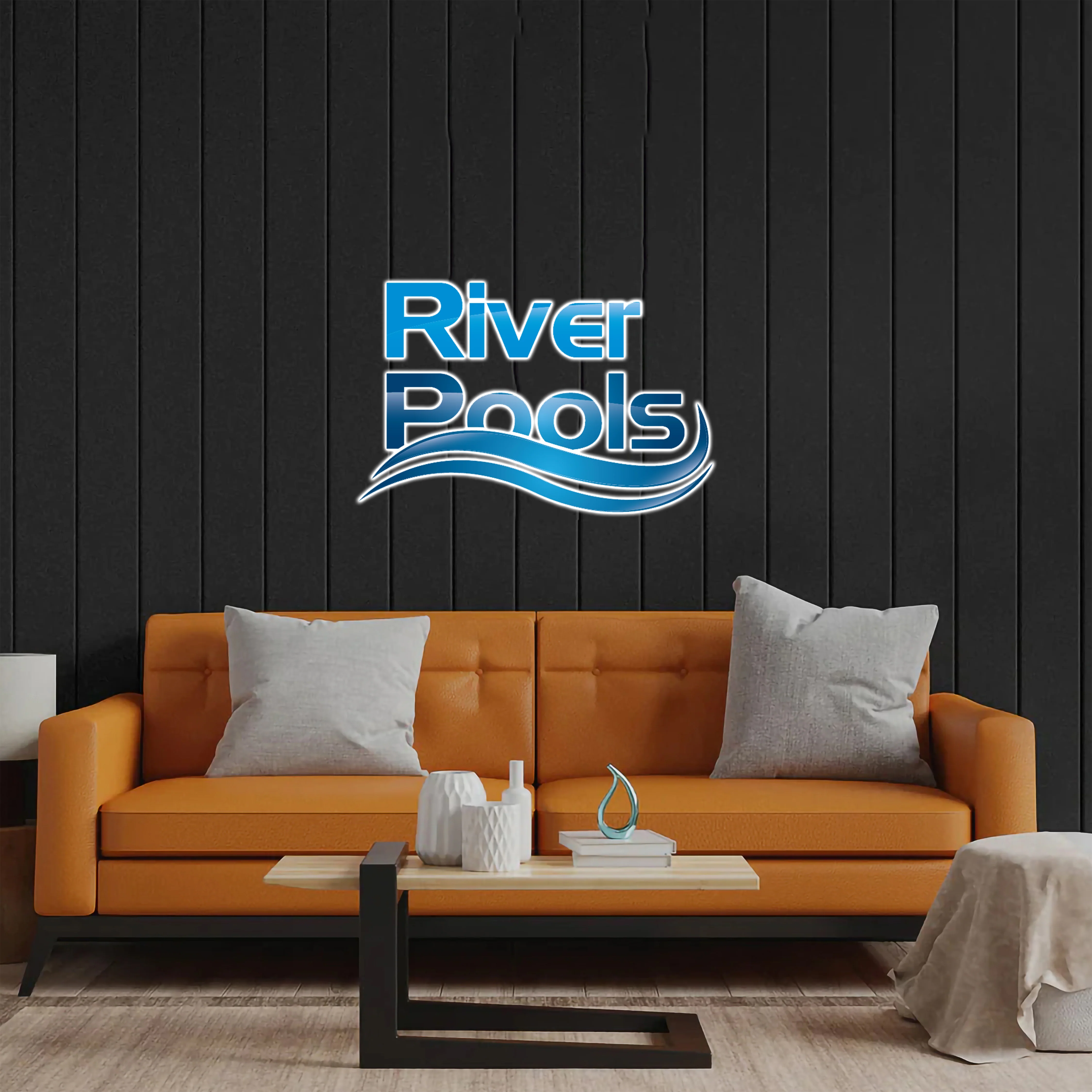River Pools - Premium Neon Artwork