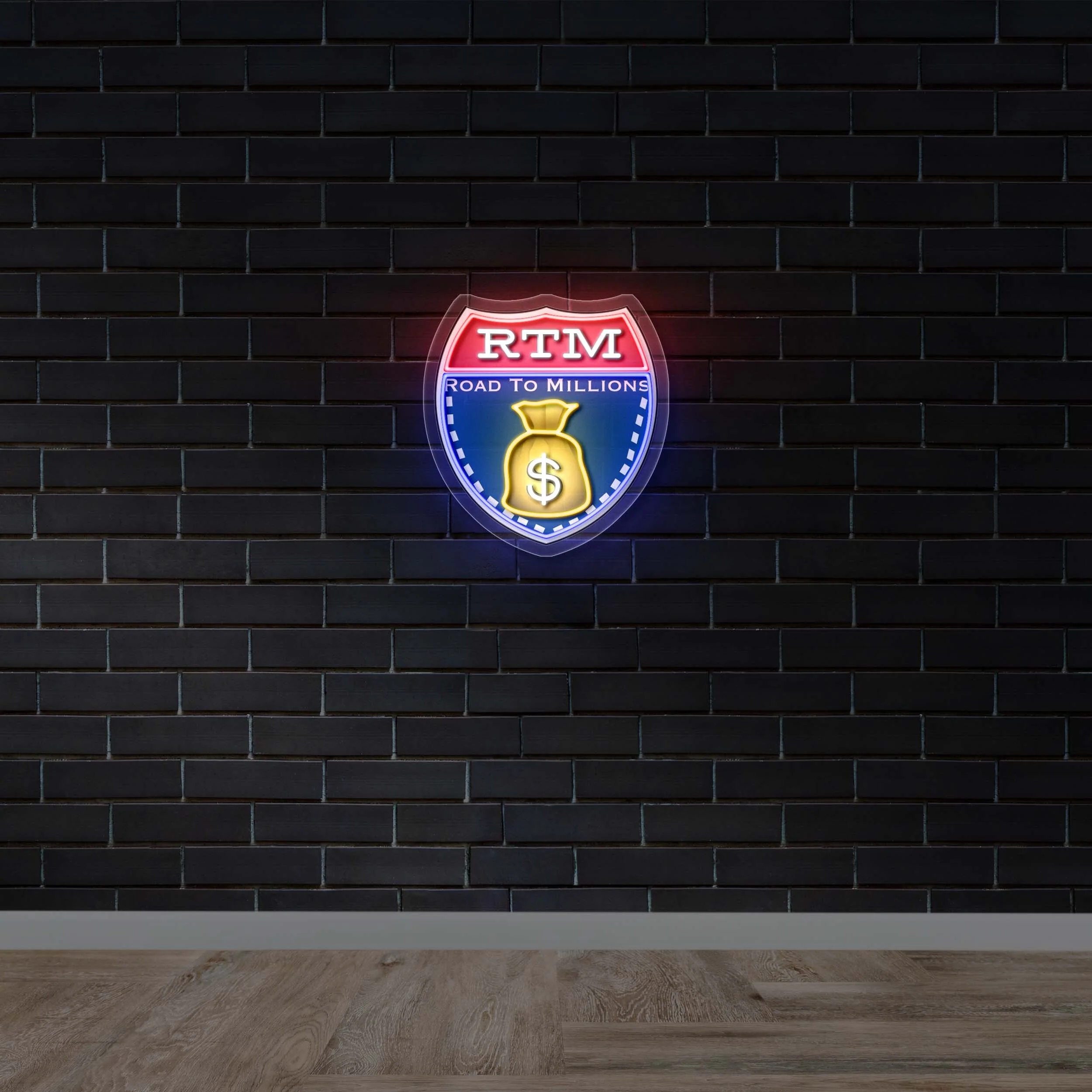 ROAD TO MILLIONS - Premium Neon Artwork