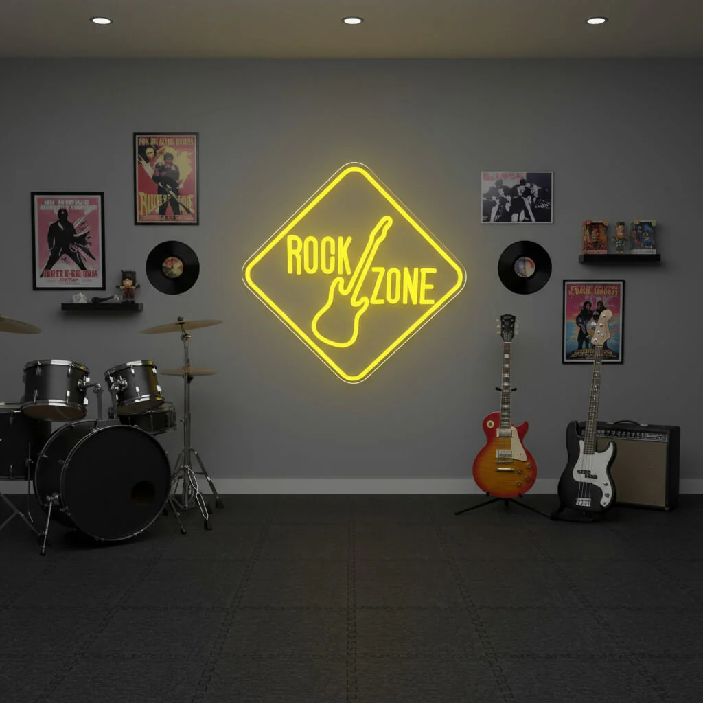 Rock Zone Music Man Cave LED Neon Sign - Image 3