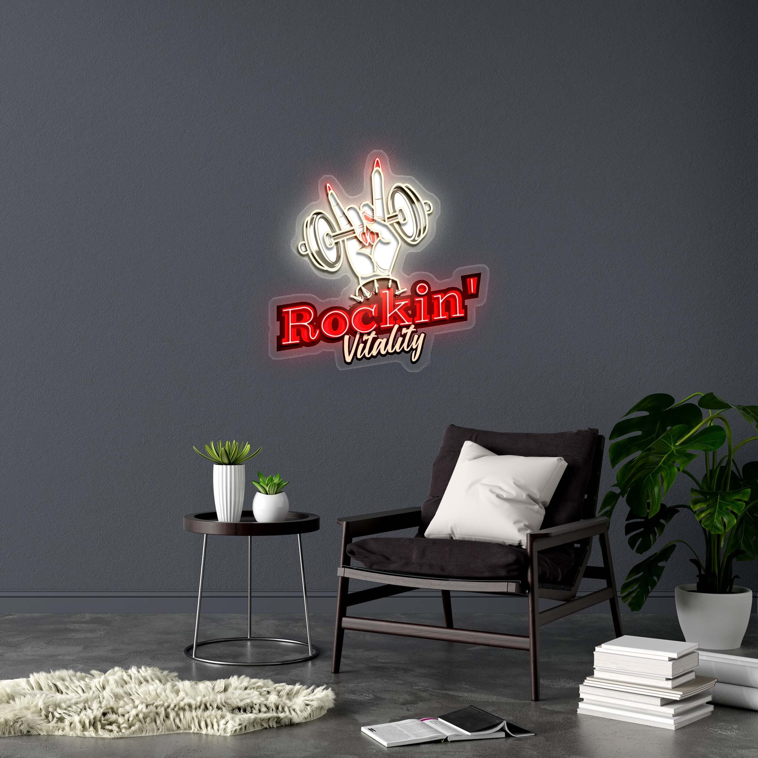 Rockin' Vitality - Premium Neon Artwork