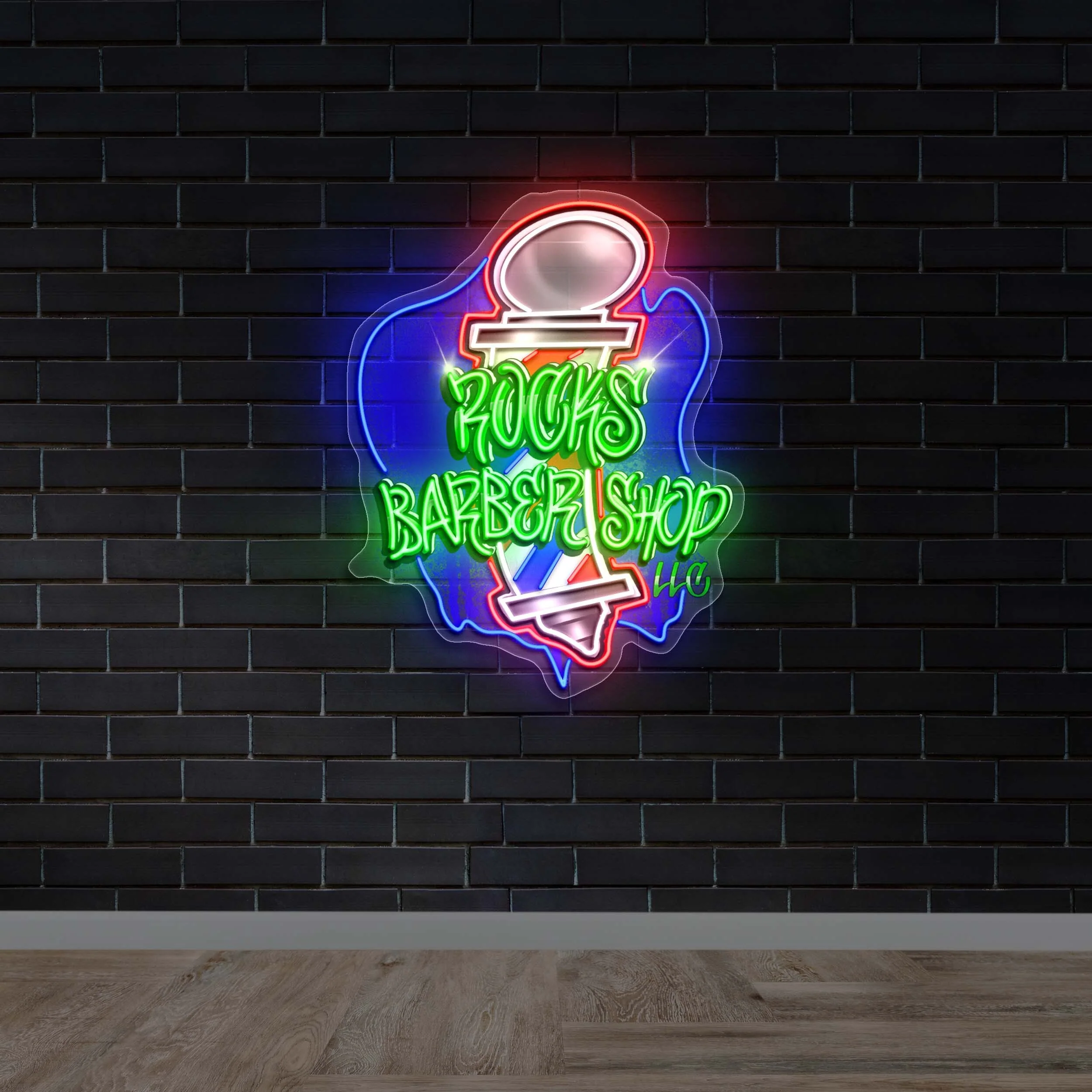 ROCKS BARBERSHOP LLC - Premium Neon Artwork