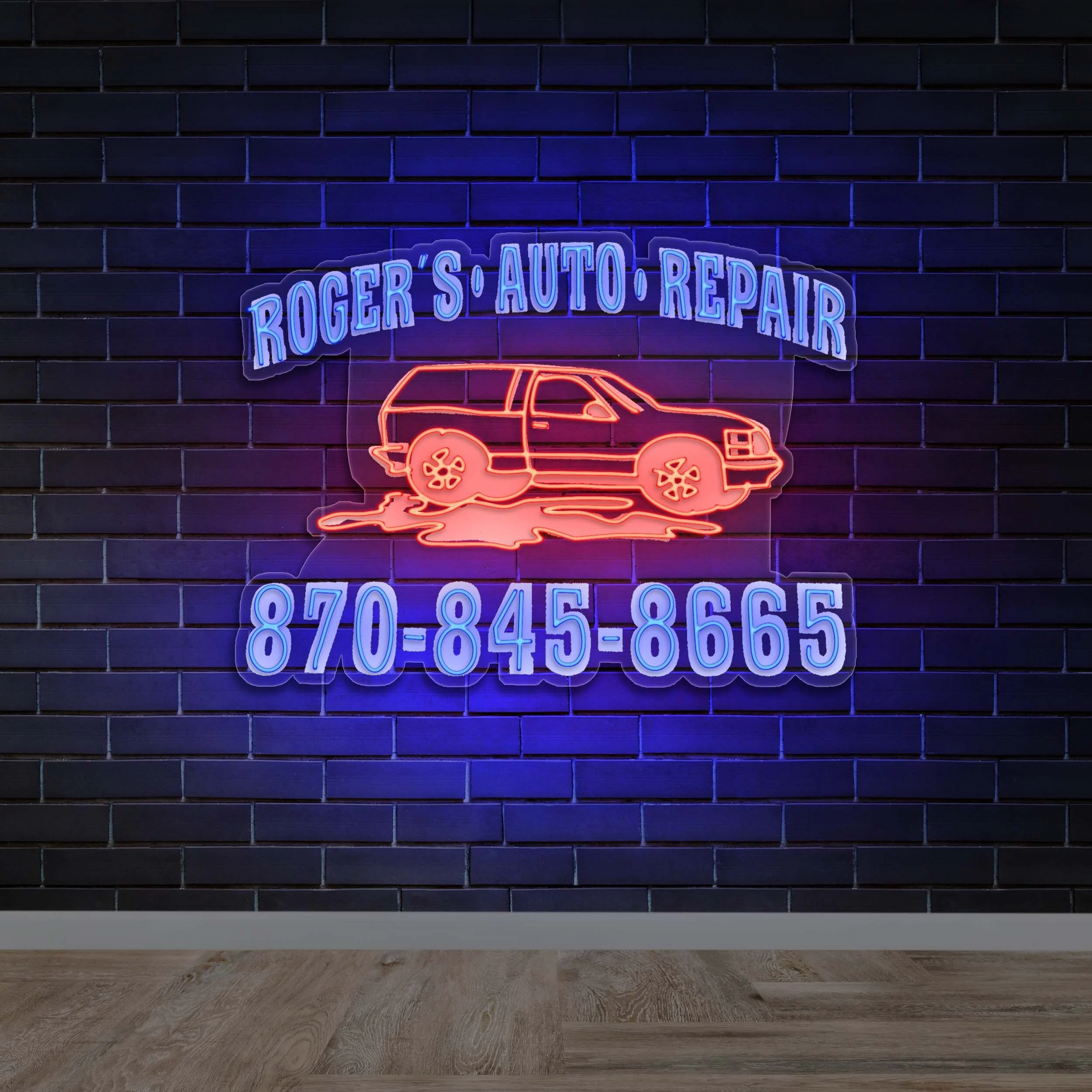 Roger's • Auto • Repair - Premium Neon Artwork