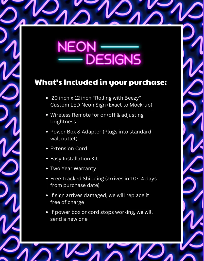 Rolling with Beezy - Premium Neon Artwork - Image 2