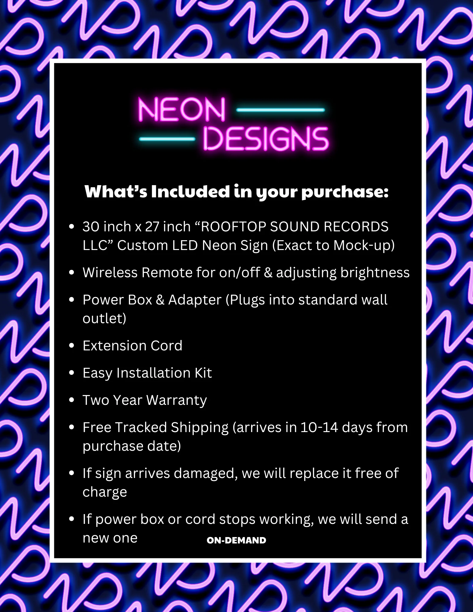 ROOFTOP SOUND RECORDS LLC - Premium Neon Artwork - Image 2