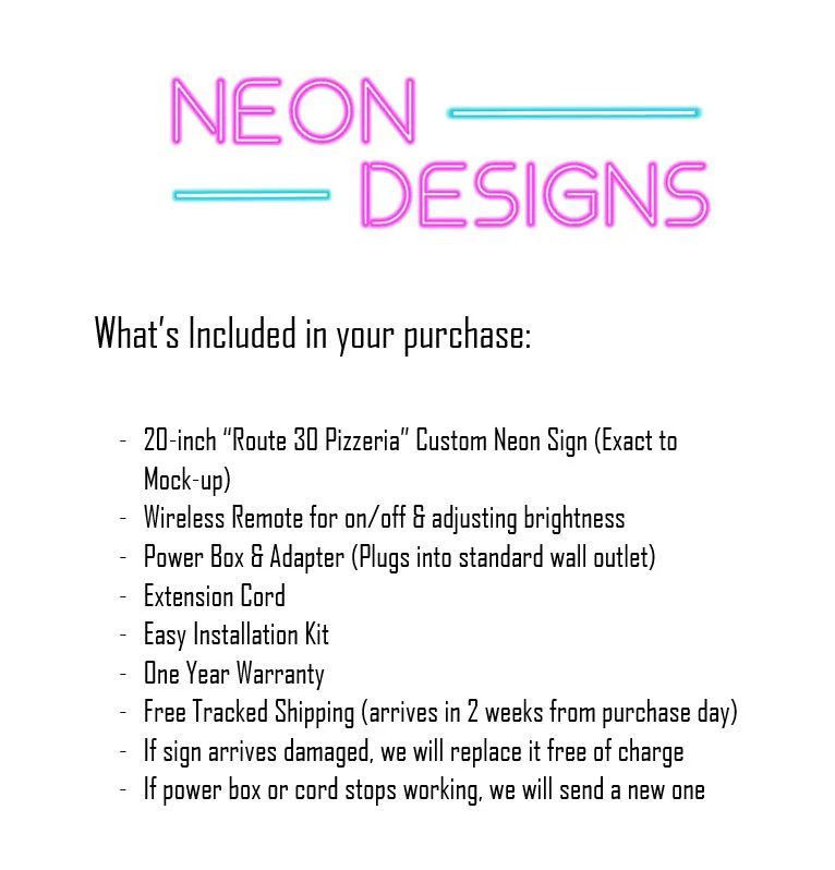 Route 30 Pizzeria - Premium Neon Artwork - Image 2
