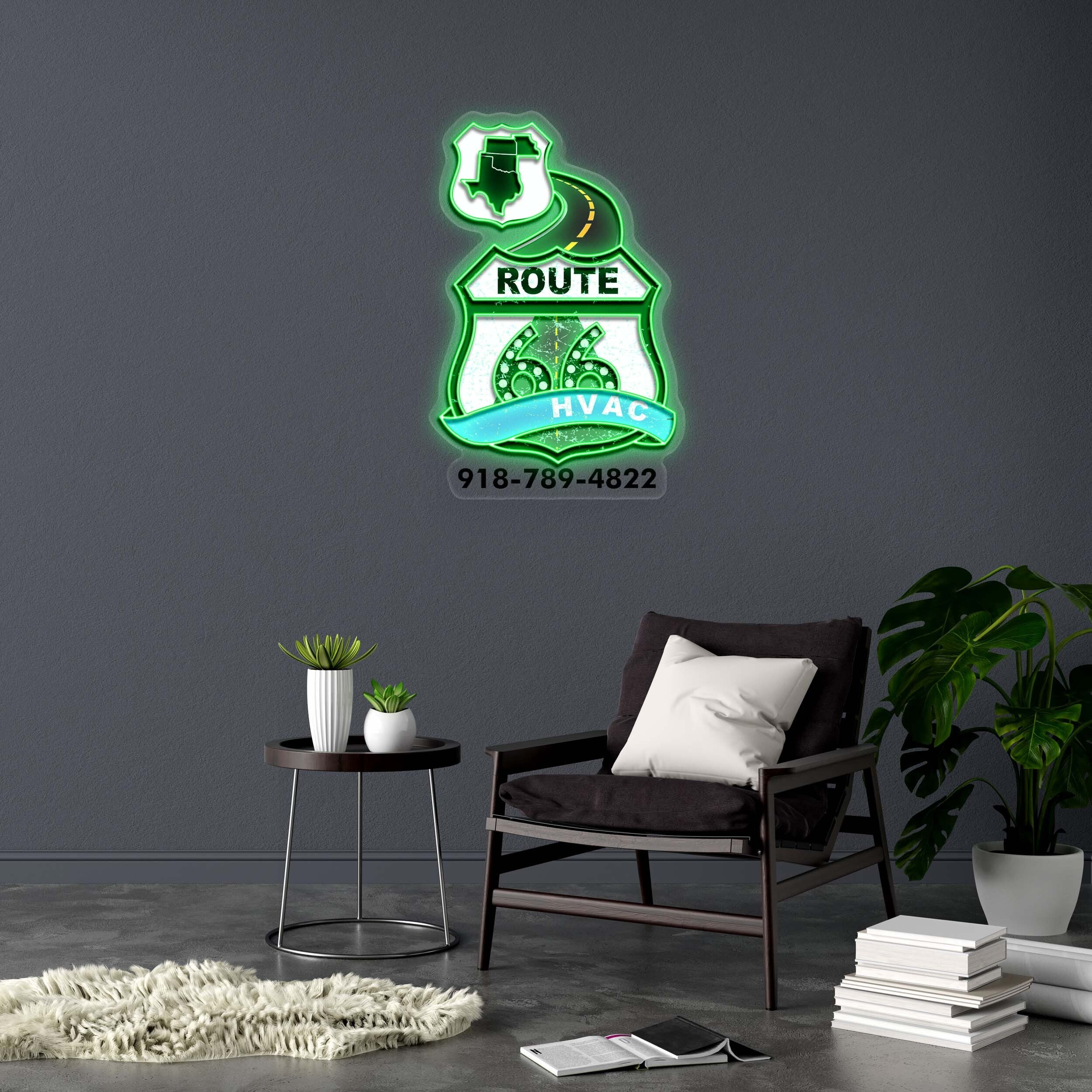 ROUTE 66 HVAC - Premium Neon Artwork