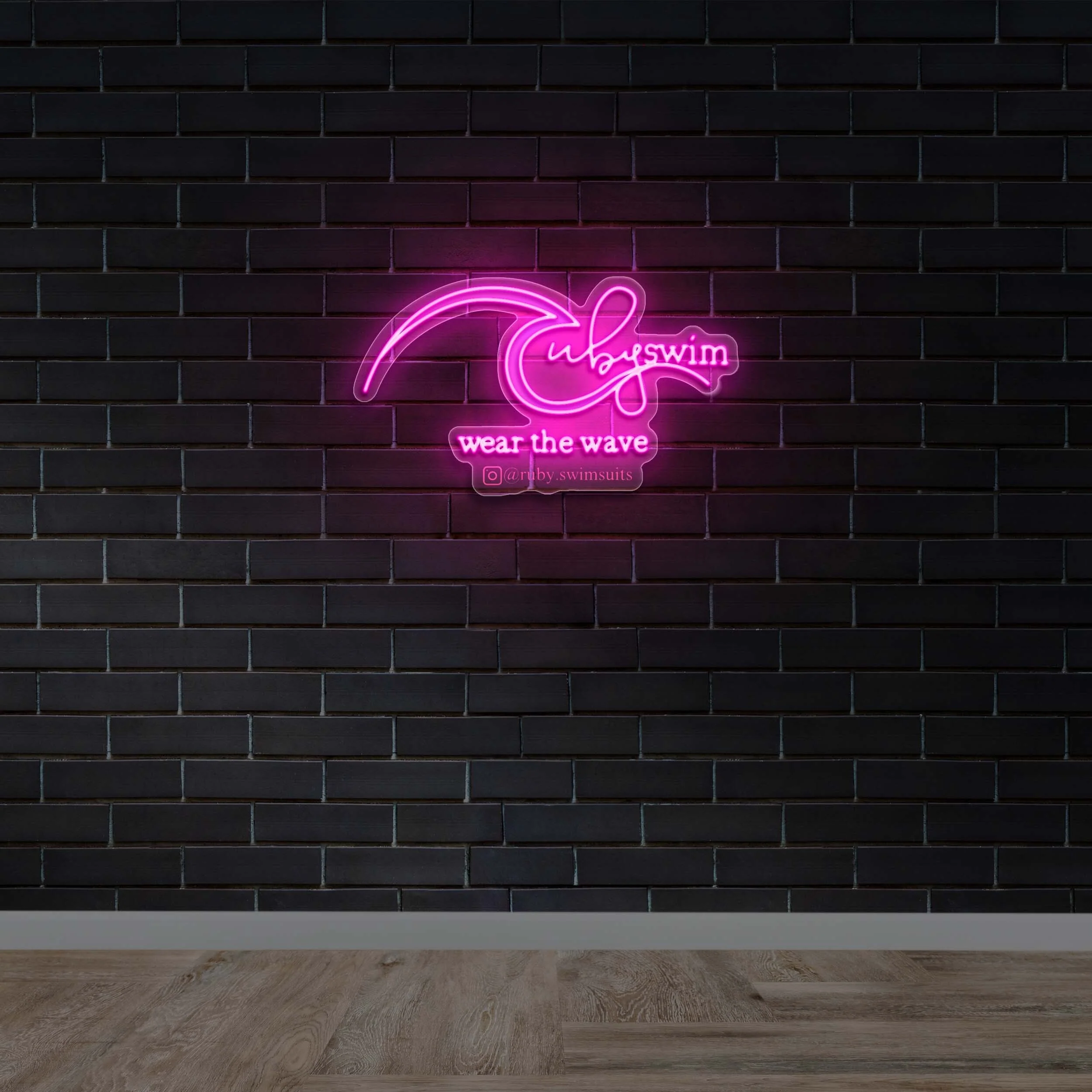 Ruby Swim - Premium Neon Artwork