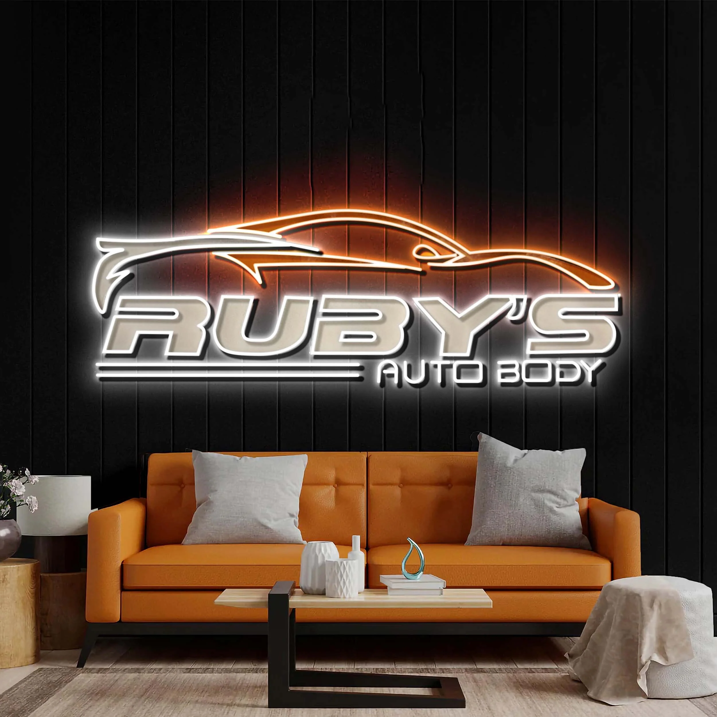 Ruby's Auto Body - Premium Neon Artwork